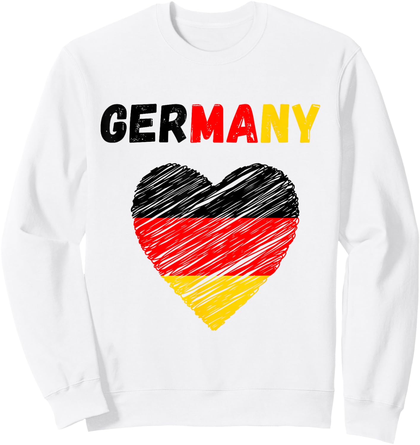 Germany Flag Holiday Germany Heart German Flag Sweatshirt - Sweatshirt | White