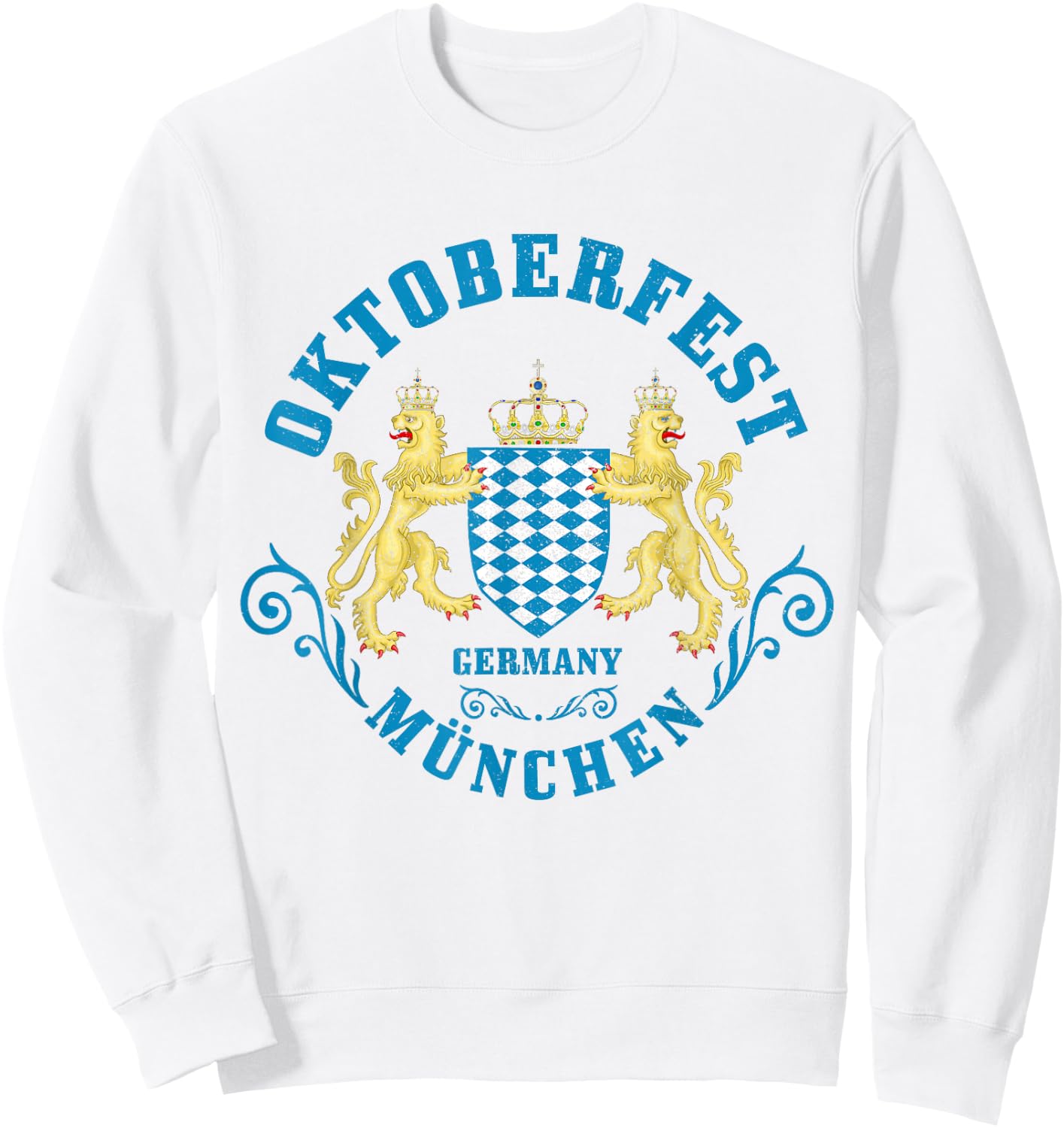 Oktoberfest Bavarian Flag Munich Prost Beer Germany German Sweatshirt - Sweatshirt | White