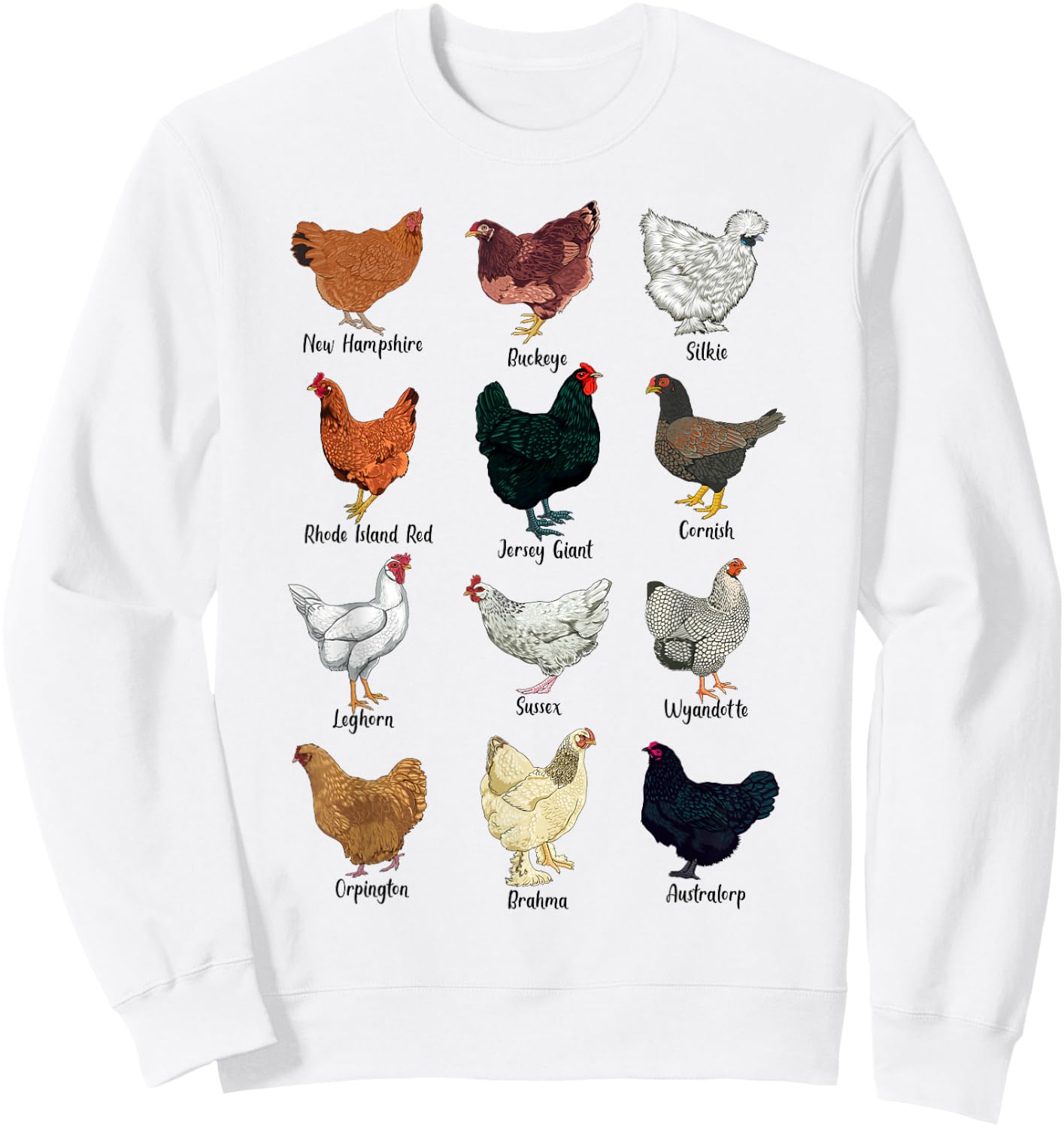 Various Chickens - Chicken Breeds Sweatshirt - Sweatshirt | White