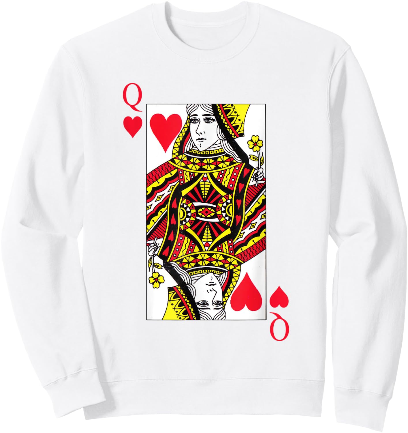 Queen Red Hearts Costume Blackjack Cards Poker 21 Q Sweatshirt - Sweatshirt | White