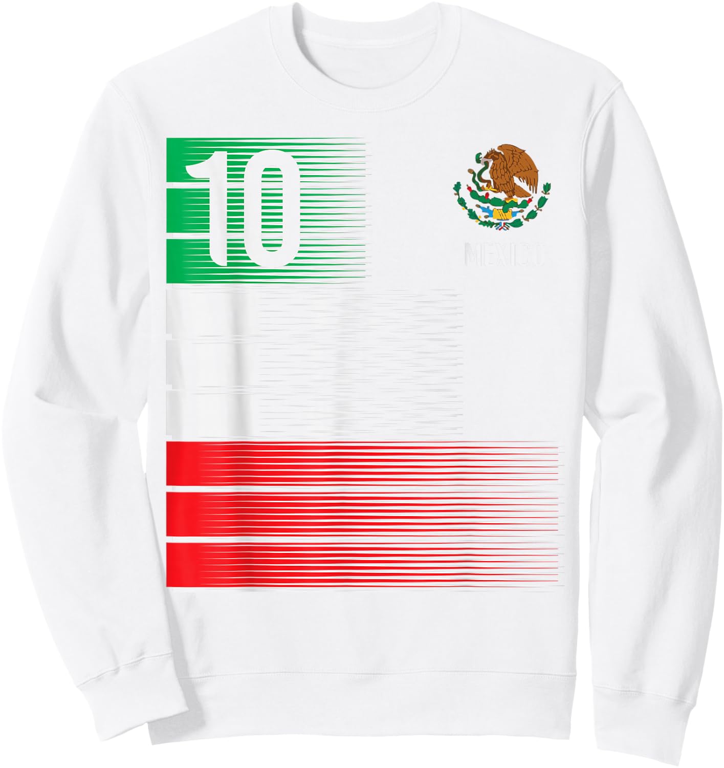 Mexico Flag Number 10 Mexican Soccer Fan Men Women Kids Boys Sweatshirt - Sweatshirt | White