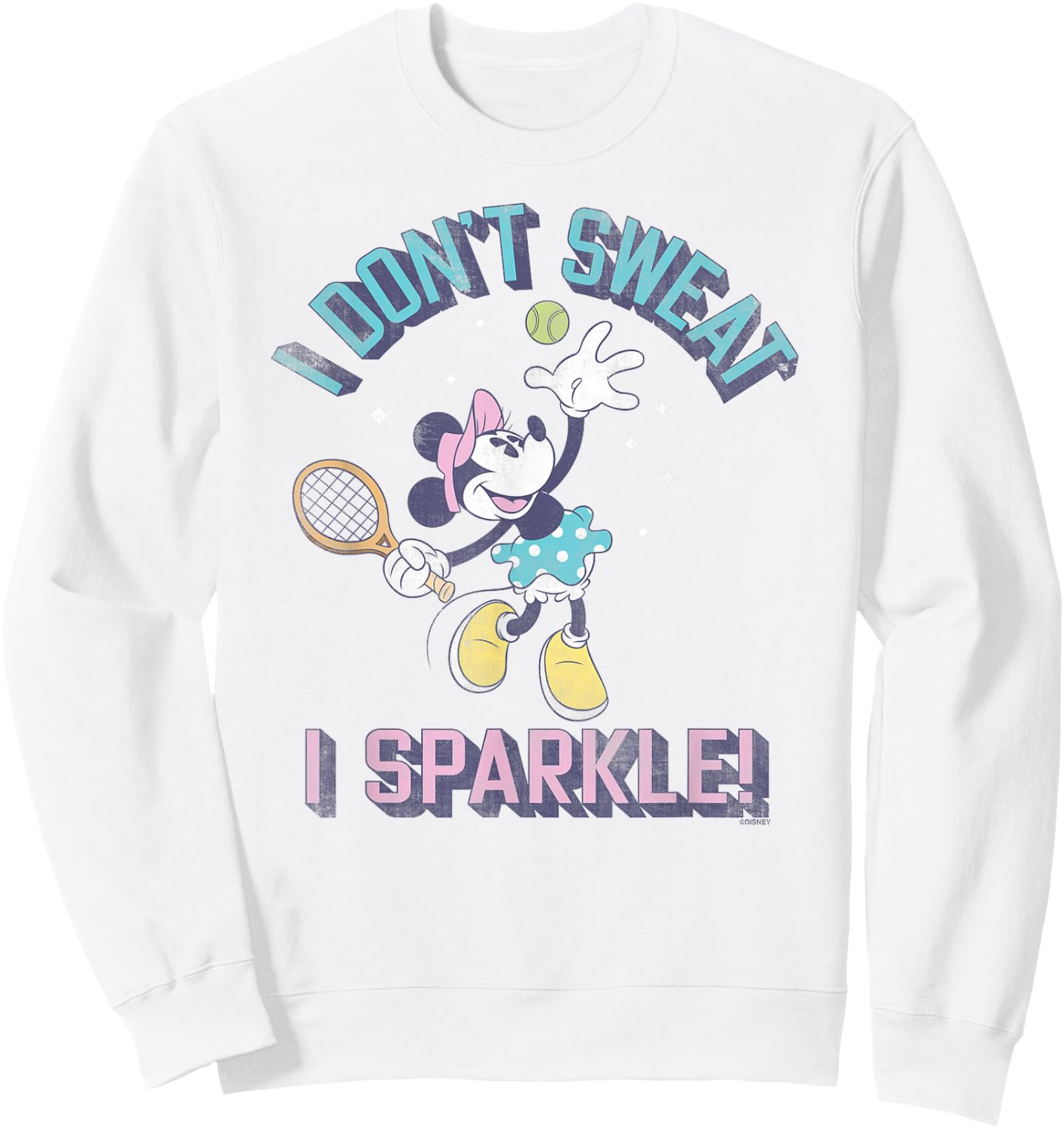 Disney Minnie Mouse Sports Tennis I Don't Sweat, I Sparkle! Sweatshirt - Sweatshirt | White