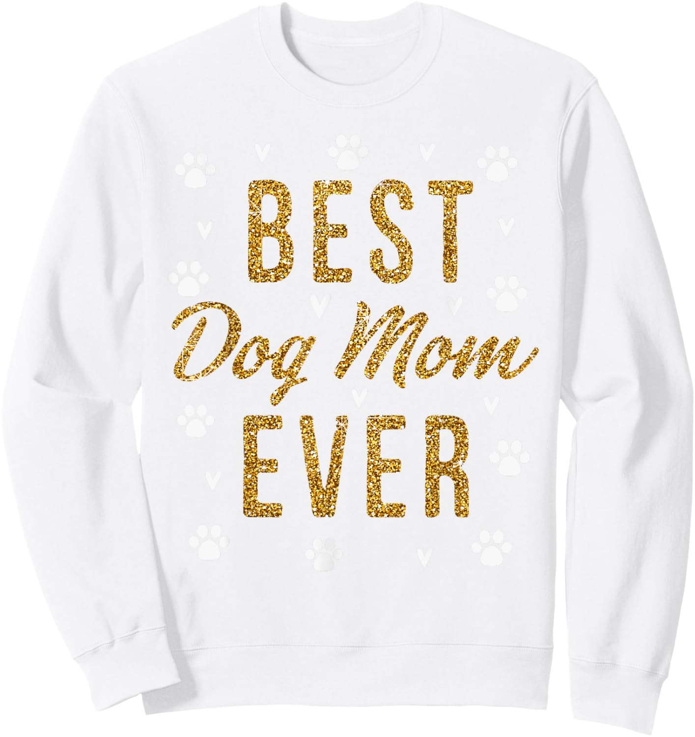 Best Dog Mom Ever Gifts Cute Love Heart Print Dog Mama Sweatshirt - Sweatshirt | White