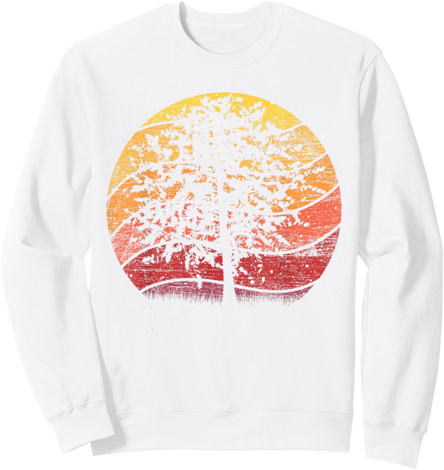 Retro Trees Outdoor Wild Nature Wildlife Forest Sweatshirt - Sweatshirt | White