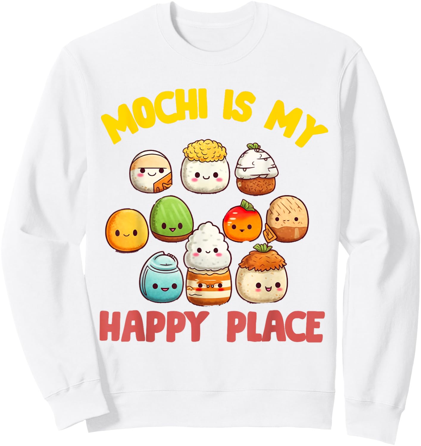Mochi Japanese Rice Cake Candy Snack Sweet Mochi Kids Women Sweatshirt - Sweatshirt | White