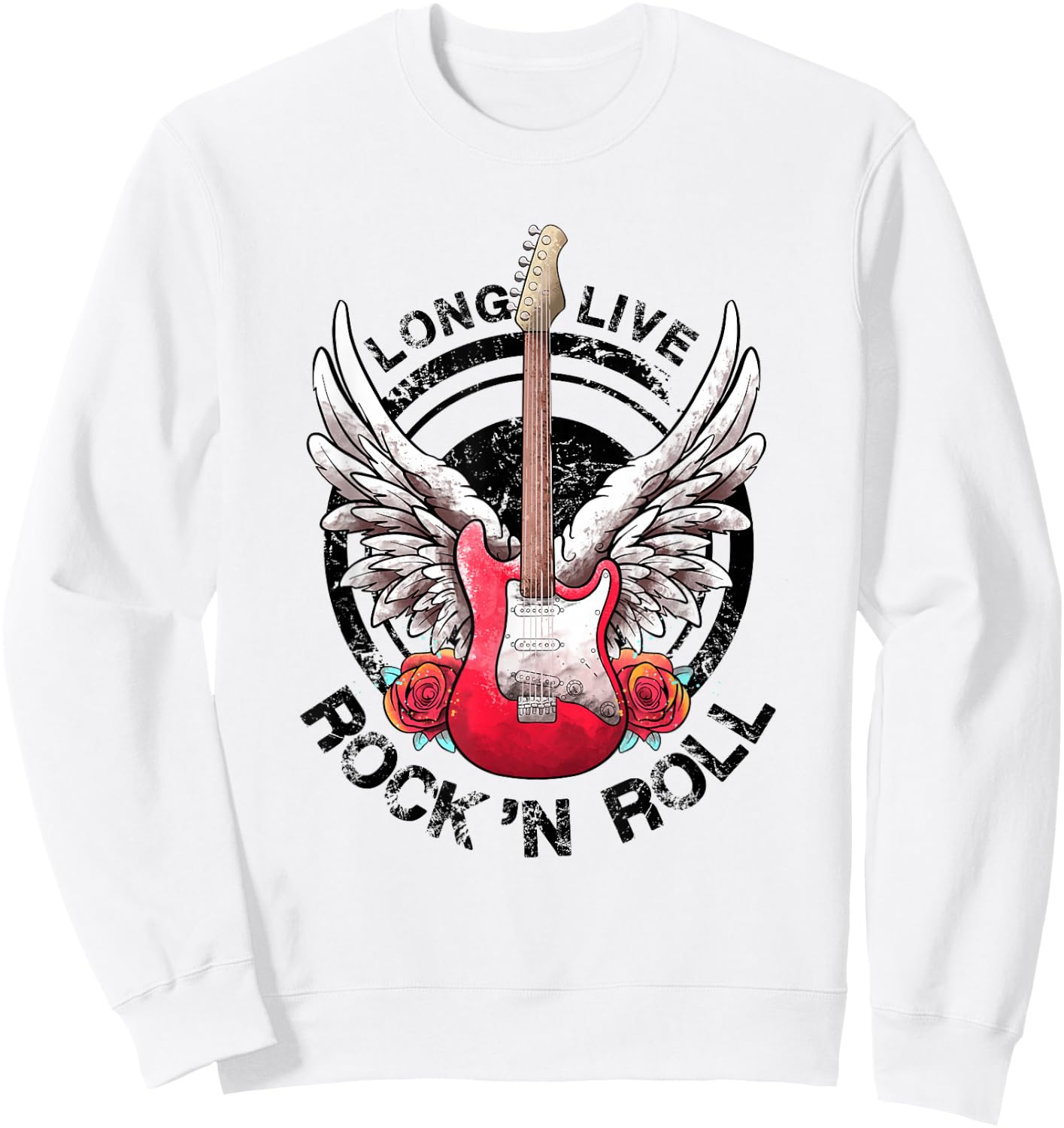 Long Live Rock and Roll Rock&Roll Vintage Electric Guitars Sweatshirt - Sweatshirt | White