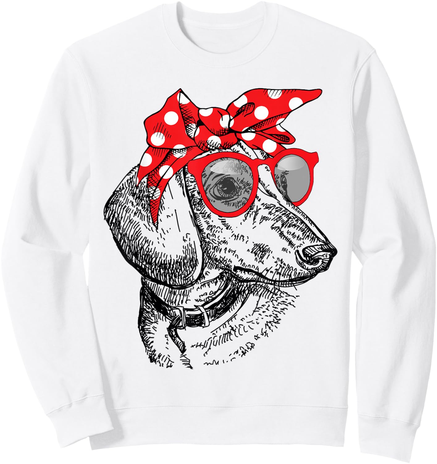 Dachshund Dog Mom Bandana Sunglasses Mother's Day Women Sweatshirt - Sweatshirt | White