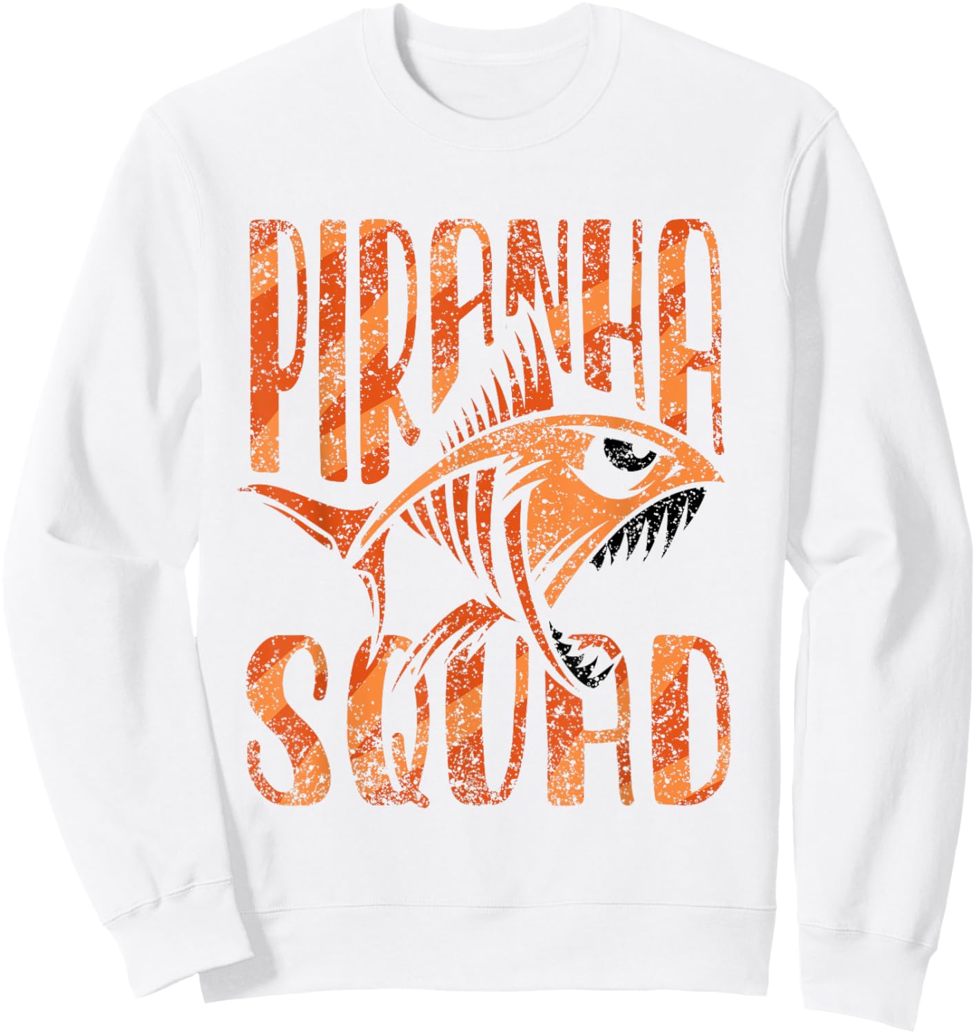 Piranha Squad Retro Lover Fish Piranhas Sweatshirt - Sweatshirt | White