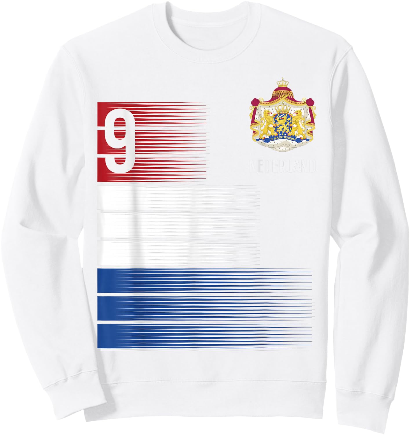 Netherlands Flag Number 9 Dutch Soccer Men Women Kids Boys Sweatshirt - Sweatshirt | White