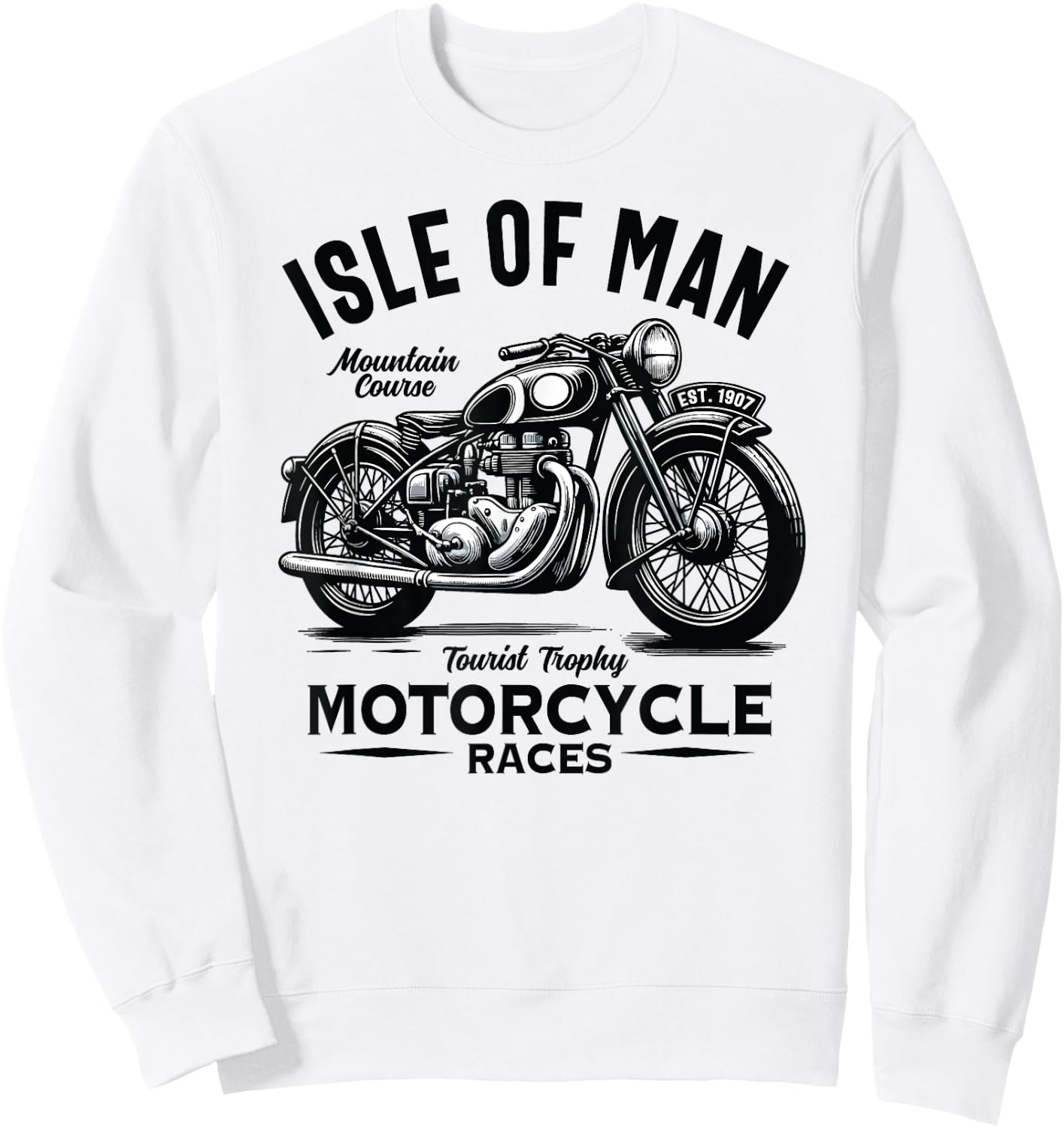 Isle of Man TT Races Vintage Motorcycle Retro Design Sweatshirt - Sweatshirt | White