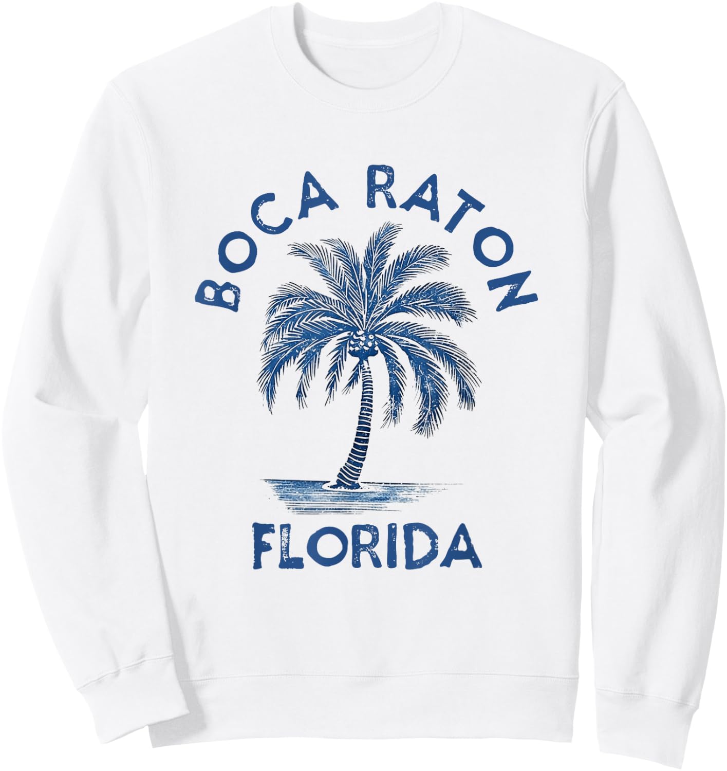 Vintage Boca Raton Florida Palm Tree FL Retro Sweatshirt - Sweatshirt | White