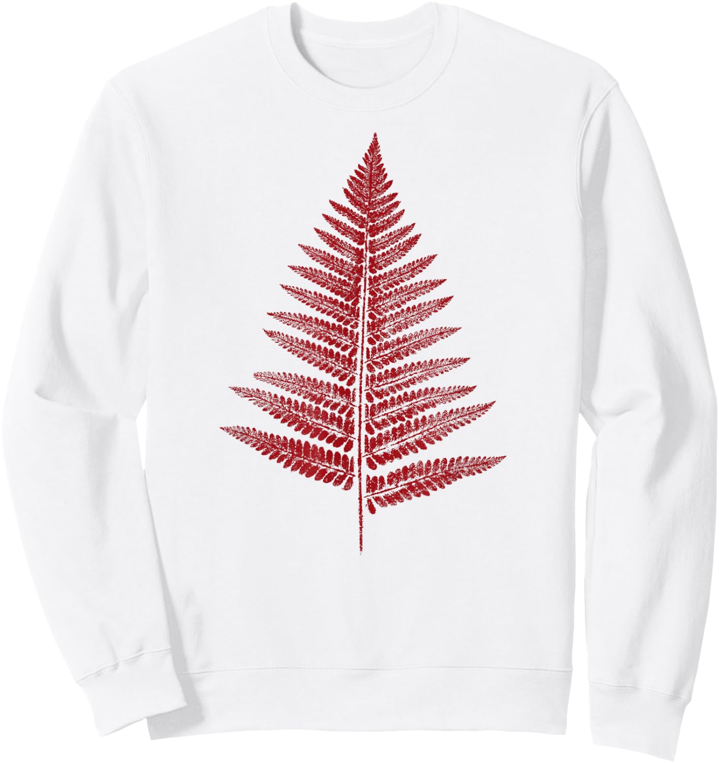Fern Leaf / Nature & Forest - Leaves Stamp Graphic BOTANICAL Sweatshirt - Sweatshirt | White