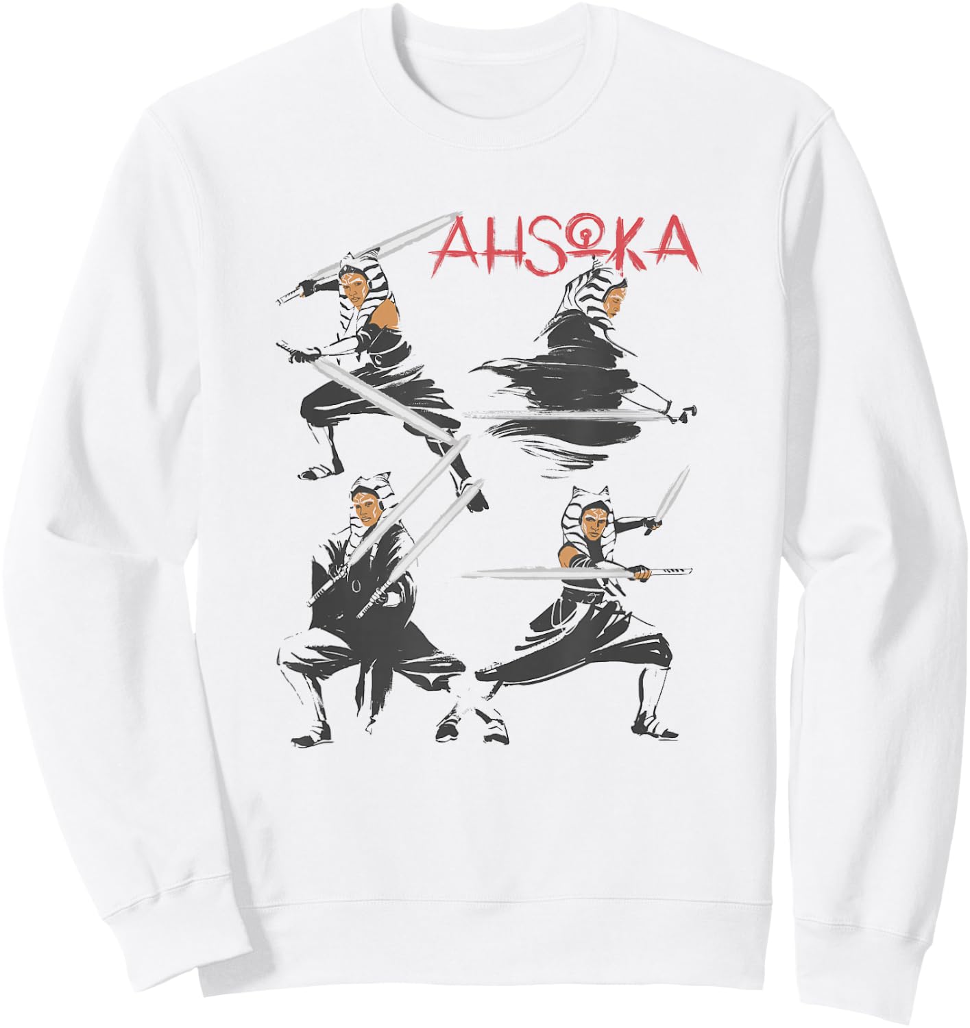 Star Wars: Ahsoka Tano Stance Square Smash Up Sweatshirt - Sweatshirt | White