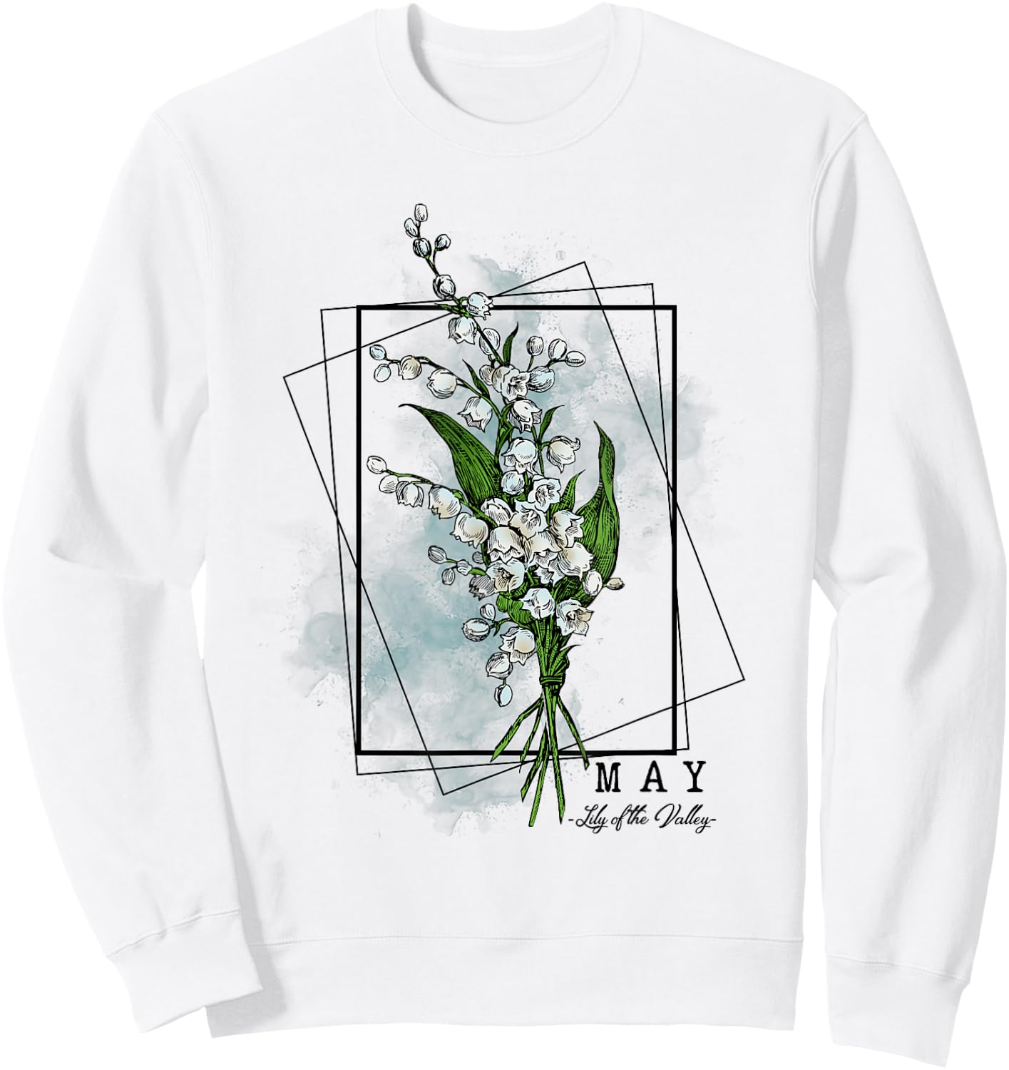 Birth Month Flowers May Lily of the Valley Women Girls Sweatshirt - Sweatshirt | White