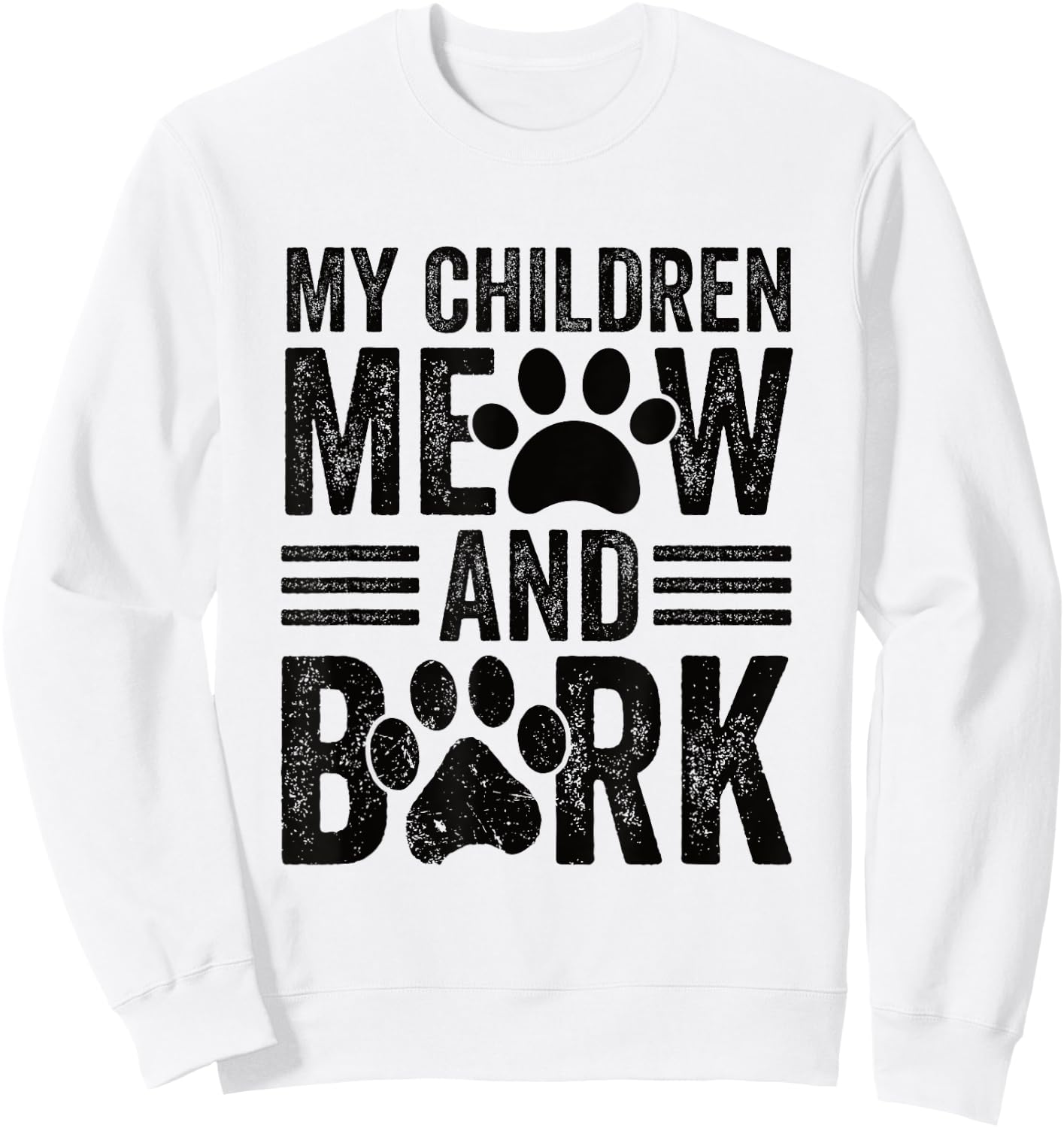 My Children Meow and Bark Sweatshirt - Sweatshirt | White