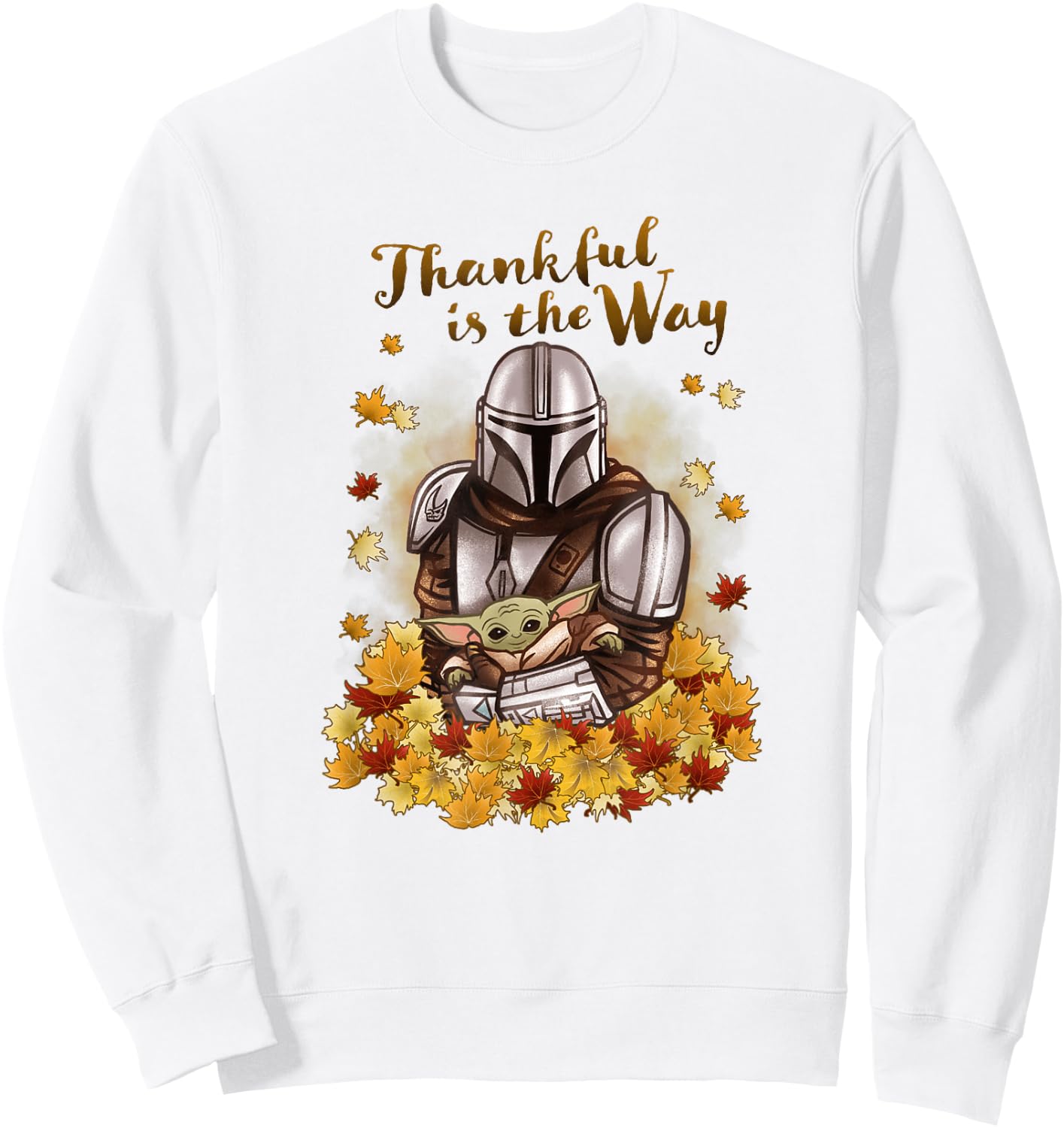 Star Wars: The Mandalorian Halloween Thankful Is The Way Sweatshirt - Sweatshirt | White