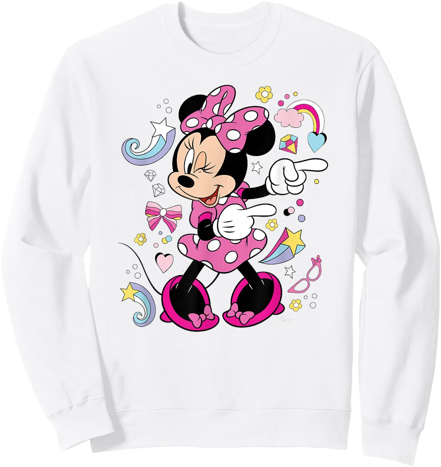 Mickey & Friends- Minnie Mouse Graphic Only Sweatshirt - Sweatshirt | White