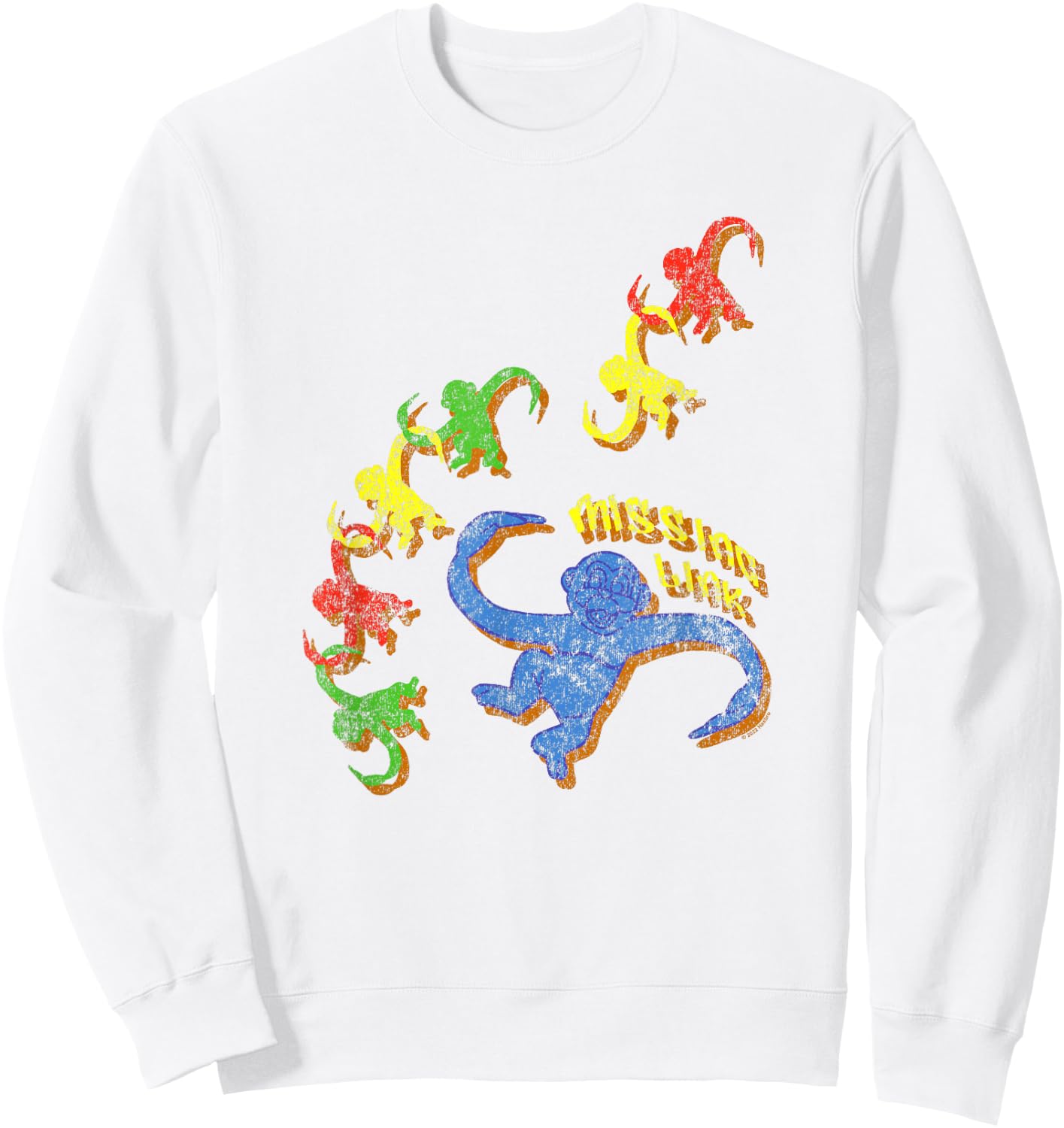Barrel Of Monkeys Missing Link Vintage Distressed Sweatshirt - Sweatshirt | White
