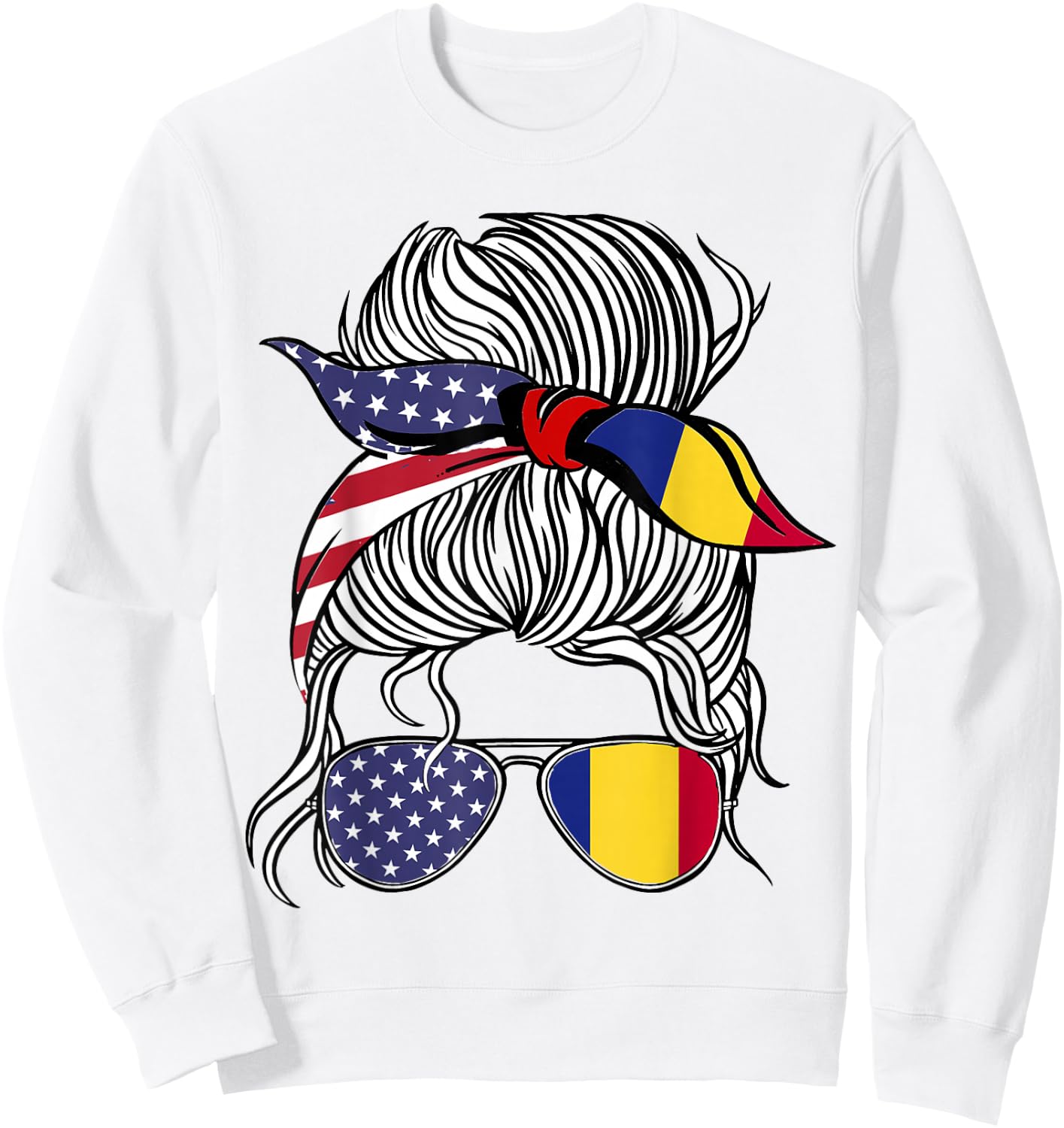 American Romanian Patriot Flag Women Girl Romania Grown Sweatshirt - Sweatshirt | White