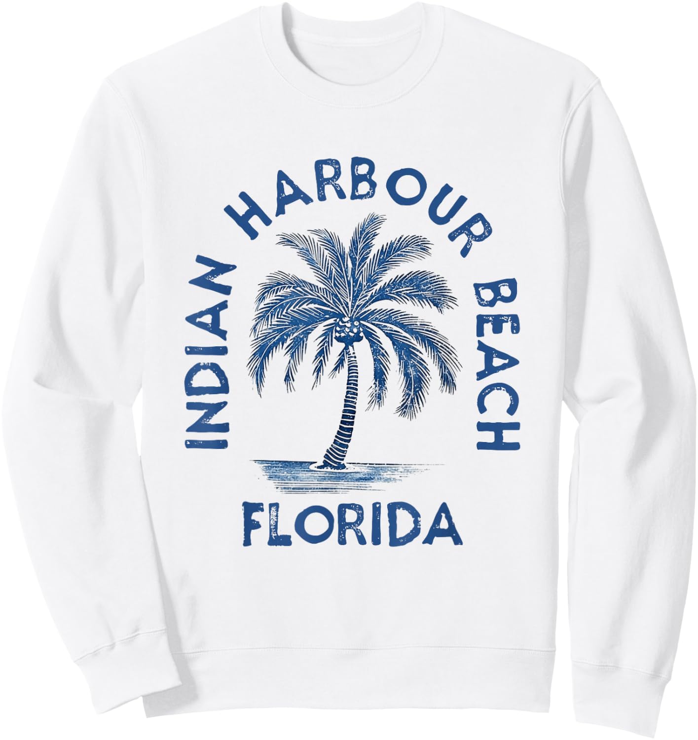 Vintage Indian Harbour Beach Florida Palm Tree FL Retro Men Women Sweatshirt - Sweatshirt | White