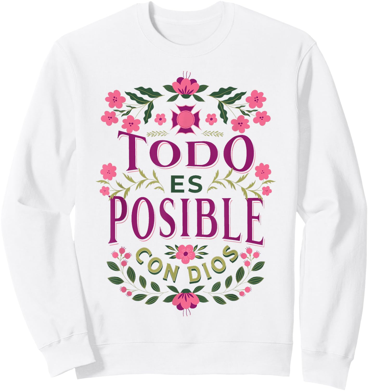 Christians Quote in Spanish Christian Bible Verse Quote Sweatshirt - Sweatshirt | White