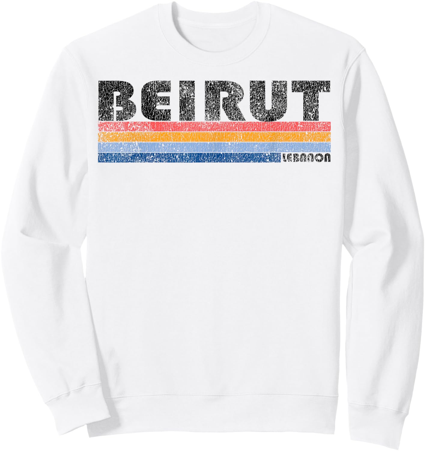Vintage 1980s Style Beirut Lebanon design Sweatshirt - Sweatshirt | White