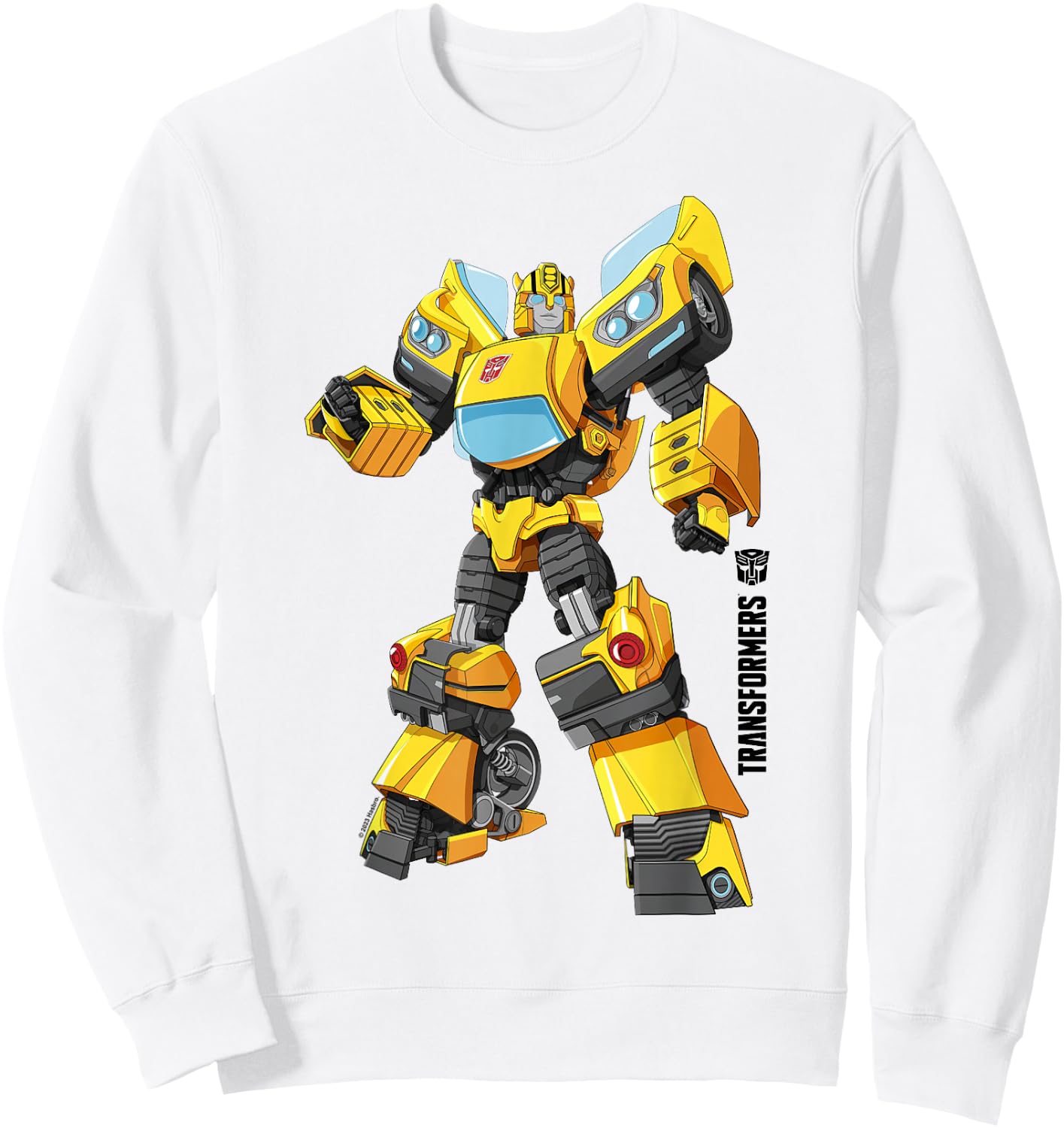 Transformers Bumblebee Autobots Epic Pose Logo Sweatshirt - Sweatshirt | White