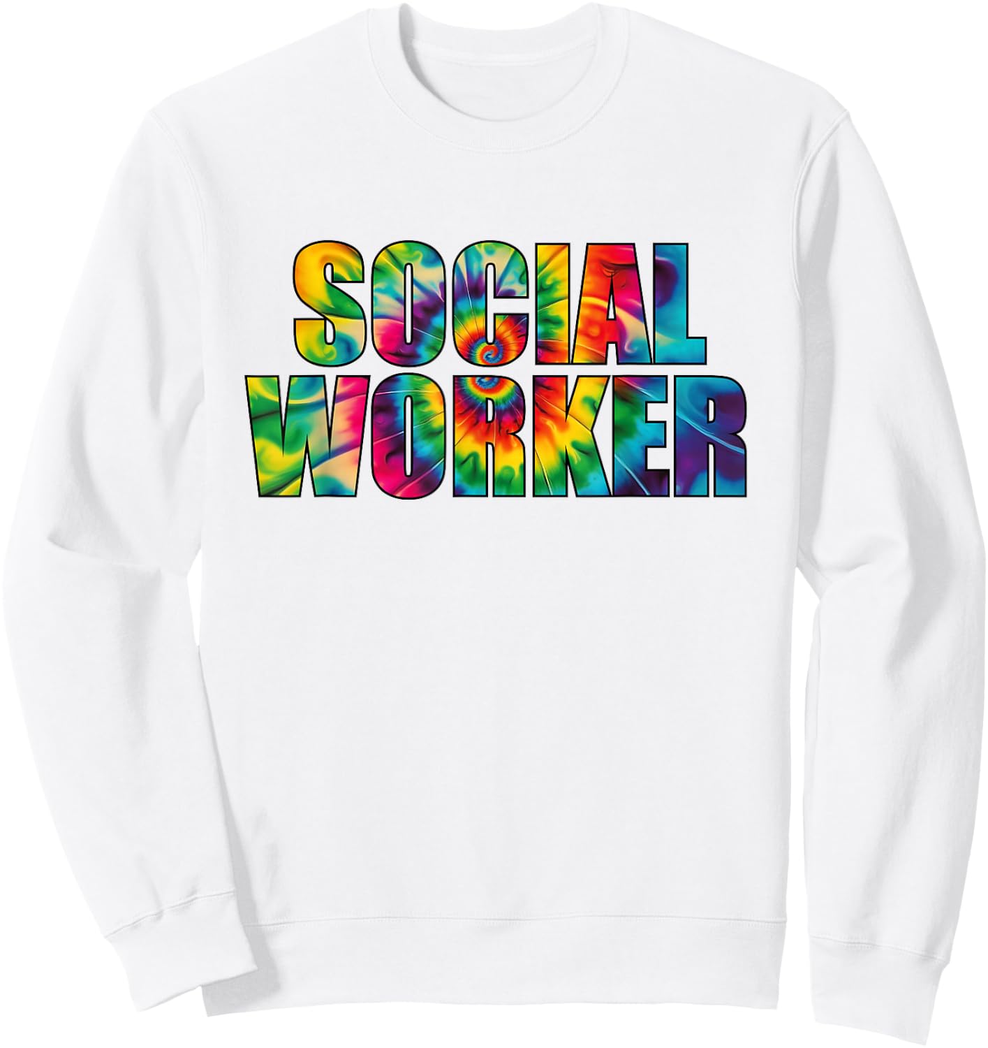 Social Worker Tie Dye Women Men School Social Worker Sweatshirt - Sweatshirt | White