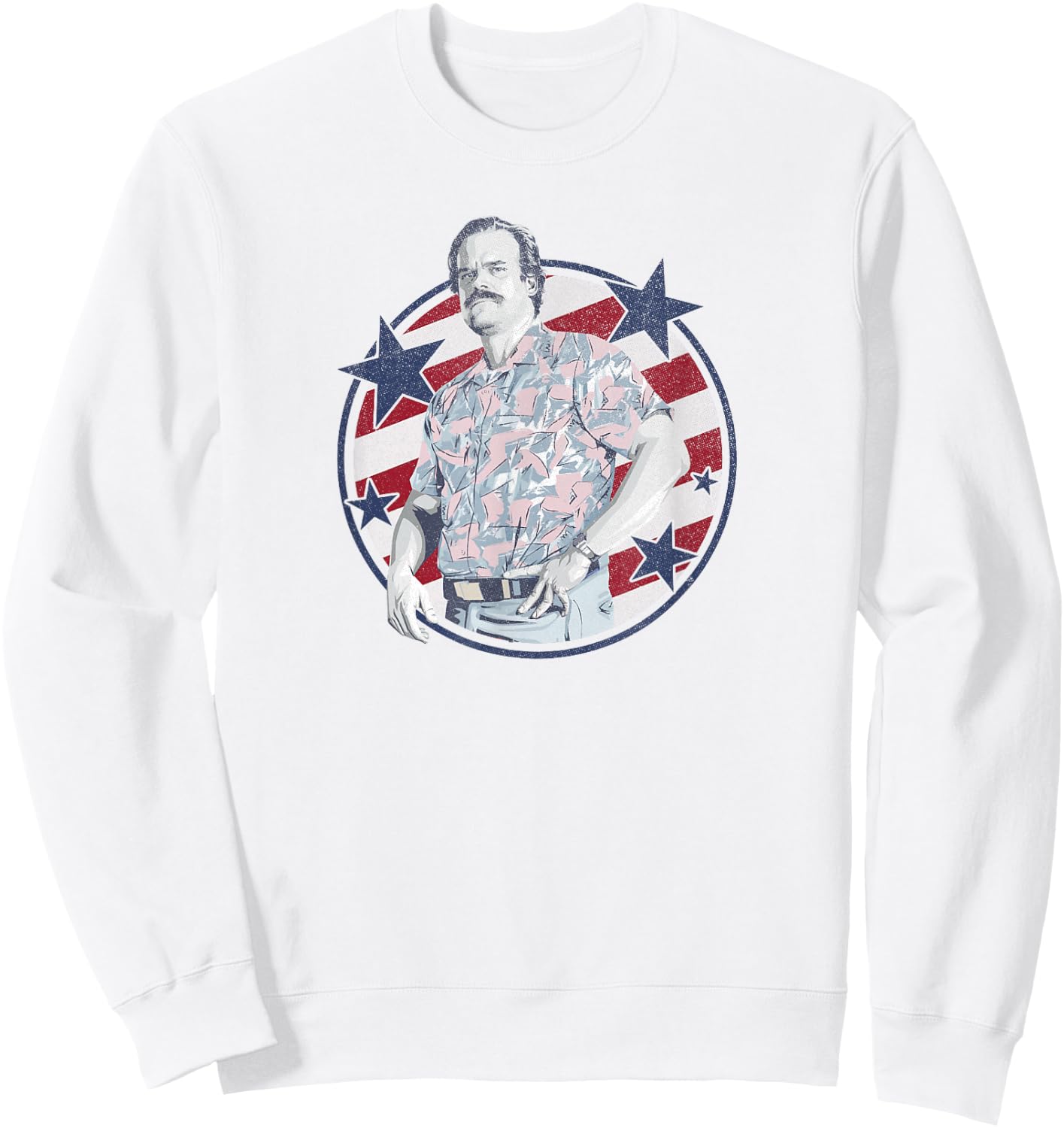 Stranger Things Jim Hopper Country Pride Logo Americana Sweatshirt - Sweatshirt | White