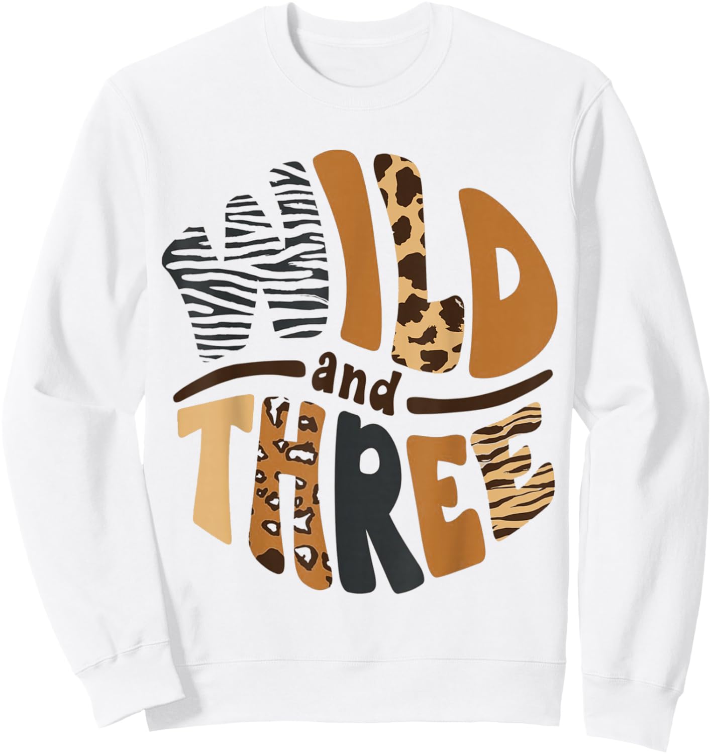 Kids Wild And Three 3rd Birthday Boy Funny Leopard Toddler Sweatshirt - Sweatshirt | White