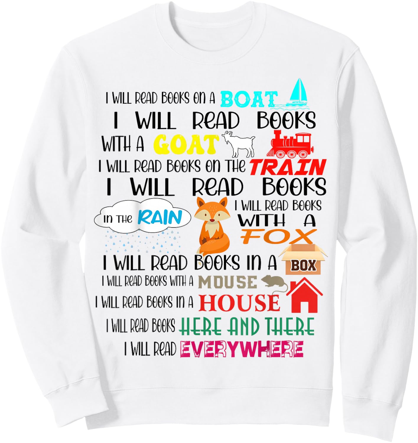 Teacher I Will Read Book On Boat Kids Women Funny Bookworm Sweatshirt - Sweatshirt | White