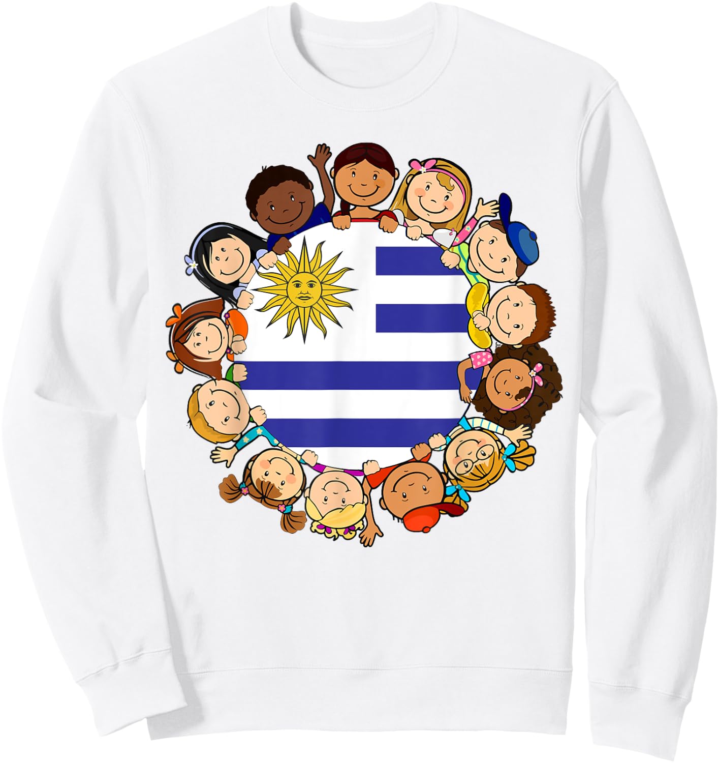 Uruguayan Kids Uruguay Flag Hispanic Heritage Month Boy Girl Sweatshirt - Sweatshirt | White