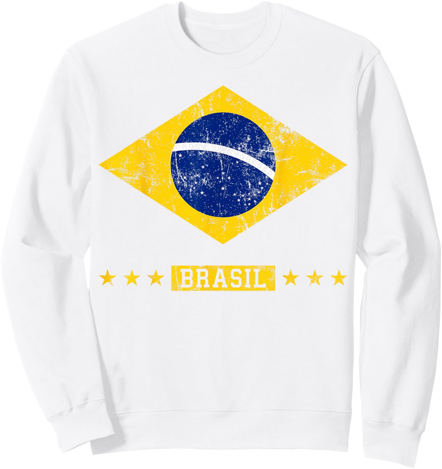 Brazil T Shirt Women Men Kids Brasil Brazilian Flag Green Sweatshirt - Sweatshirt | White