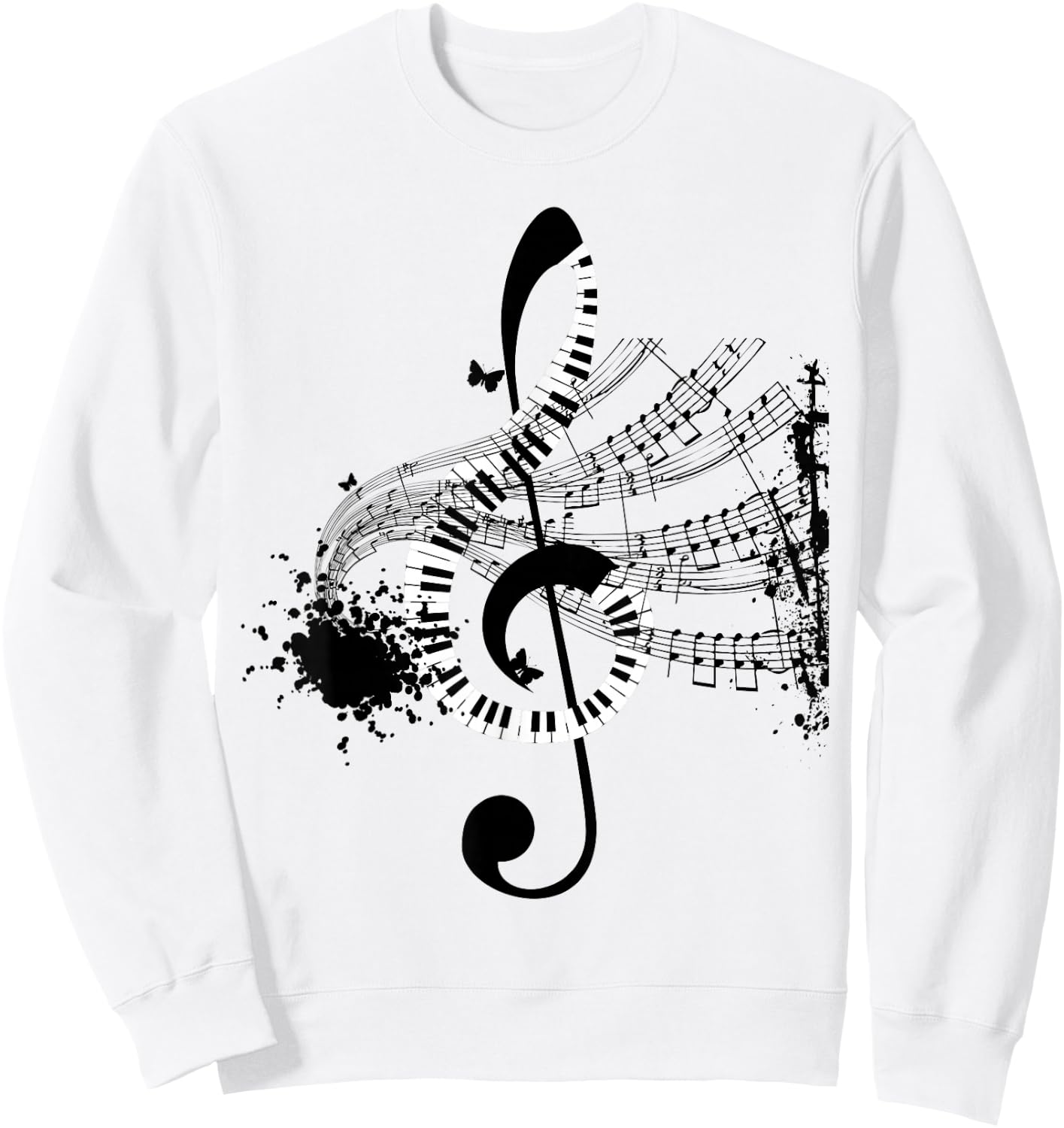 Musical Sheet Music Musicians Clef Sheet Music Sweatshirt - Sweatshirt | White