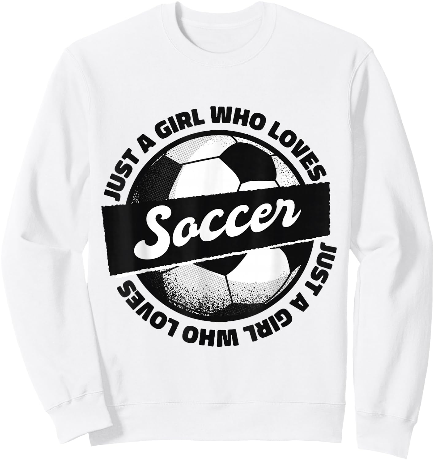 Just a Girl Who Loves Soccer Kids Girl Teen Football Sweatshirt - Sweatshirt | White