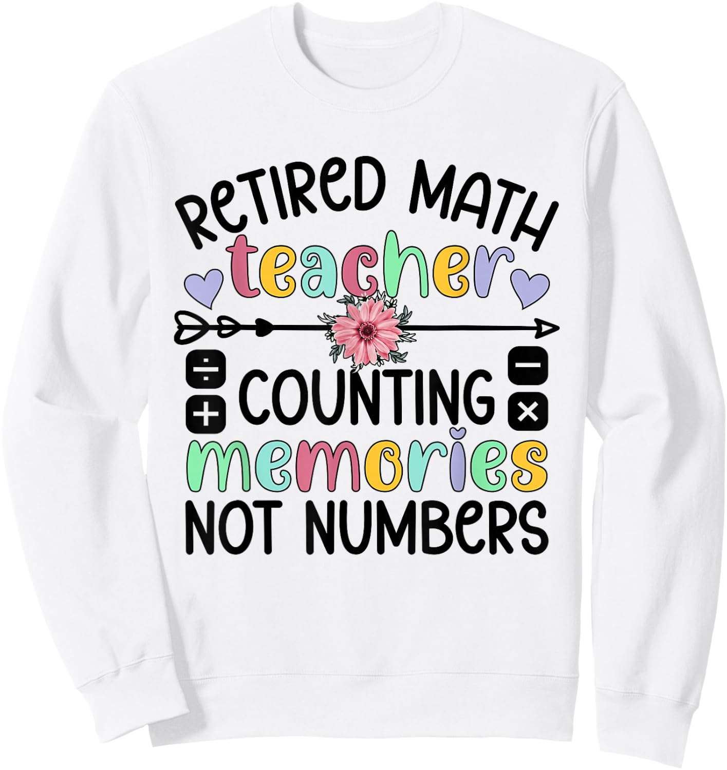 Retired Math Teacher Memories Retirement Math Teacher Sweatshirt - Sweatshirt | White