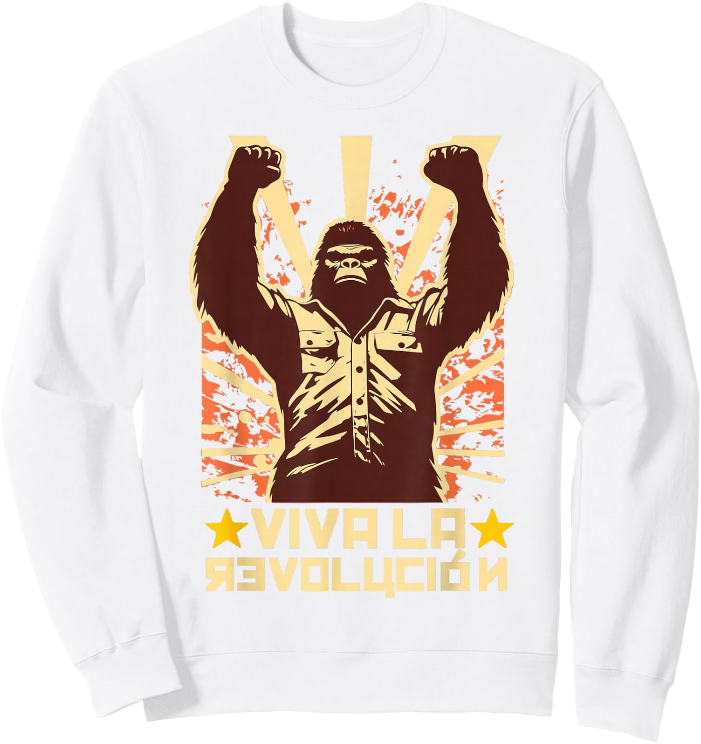 Viva La Revolucion Sasquatch Bigfoot 60s Sweatshirt - Sweatshirt | White