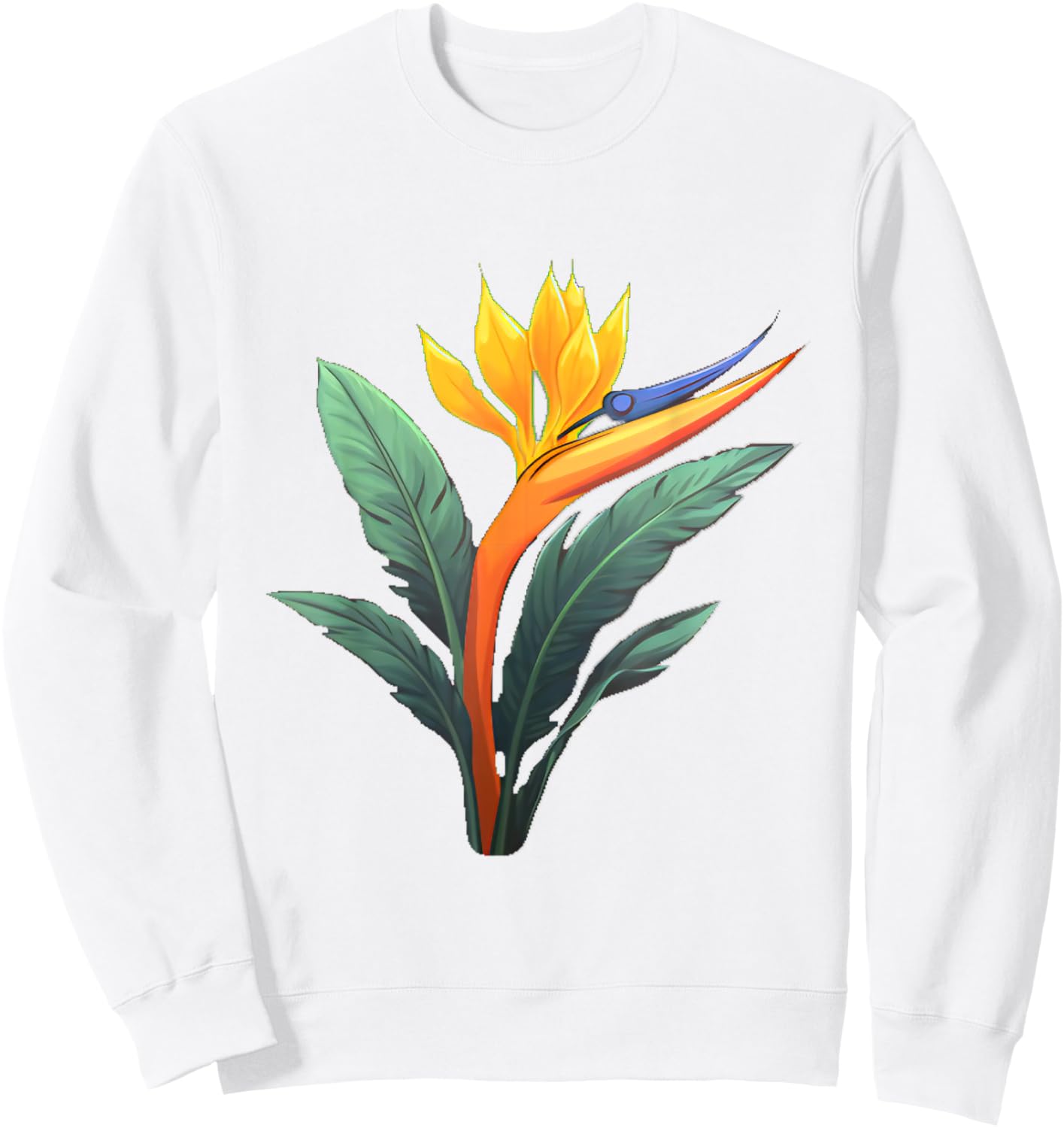 Bird of Paradise Plant Flower Sweatshirt - Sweatshirt | White