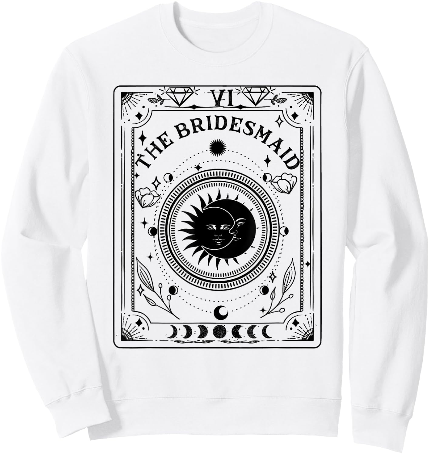 Boho Mystic Tarot Celestial Bachelorette Bride Bridesmaid Sweatshirt - Sweatshirt | White