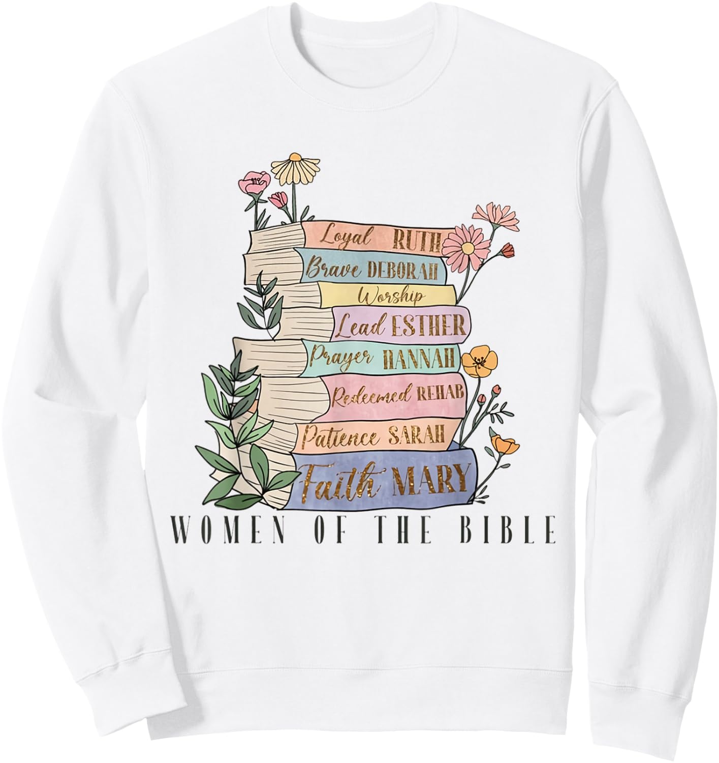 Retro Original Women of The Bible Books Christian Bookish Sweatshirt - Sweatshirt | White