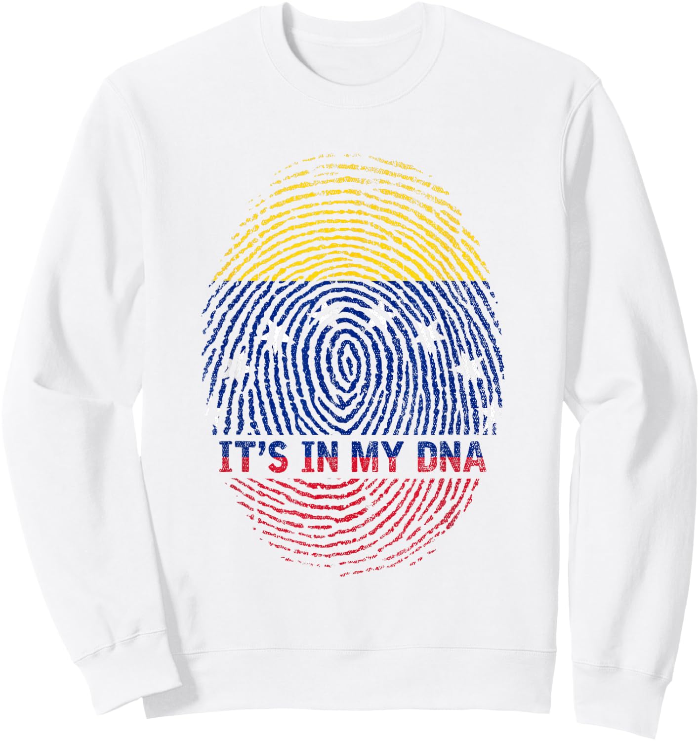 DNA Fingerprint Proud Venezuela Flag Patriotic Venezuela Sweatshirt - Sweatshirt | White