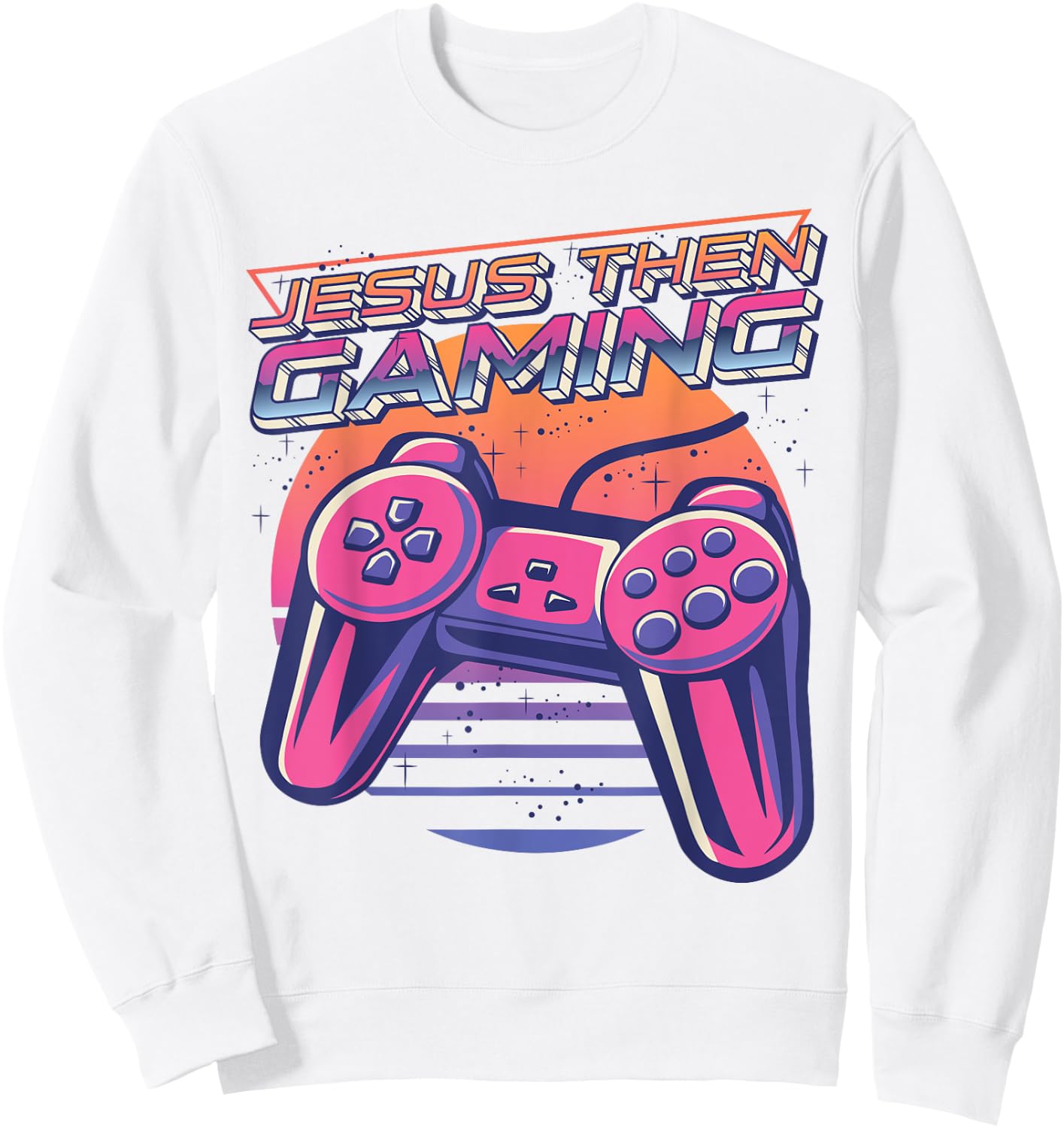 Jesus Then Gaming Gamer Christian Boys Video Game Controller Sweatshirt - Sweatshirt | White
