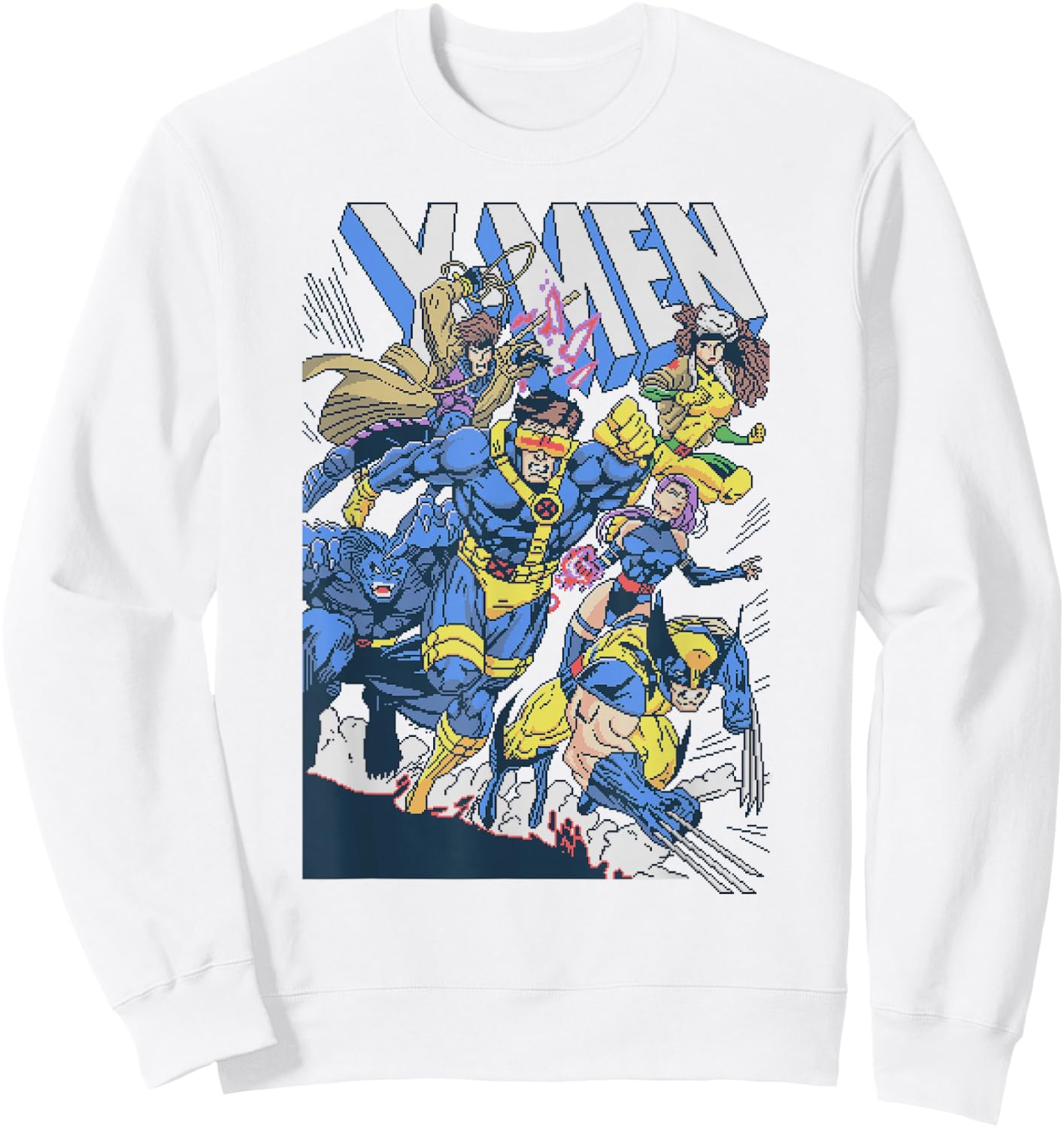 Marvel Comics Retro Classic X-Men Pixel Comic Cover Sweatshirt - Sweatshirt | White