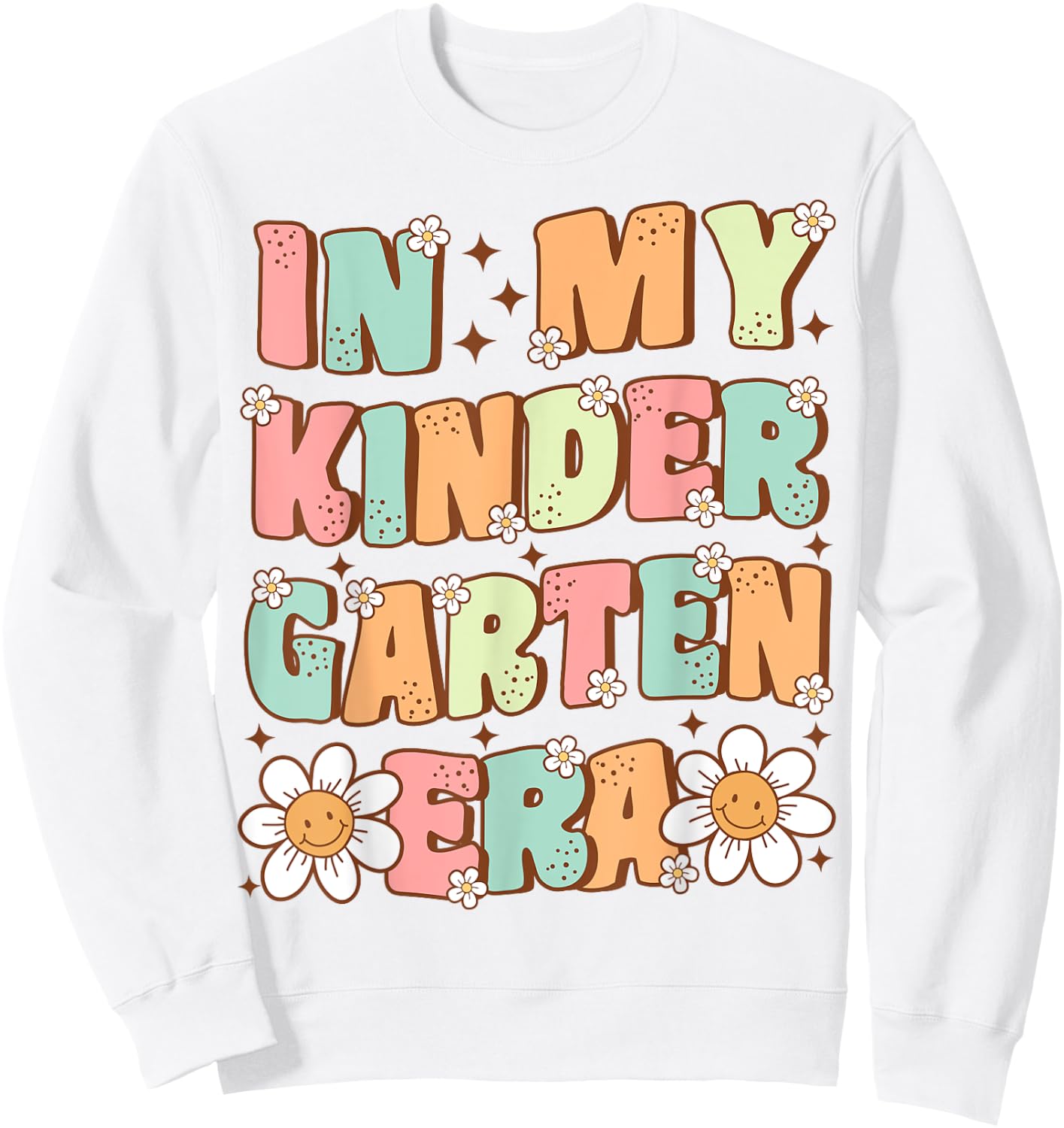 In My Kindergarten Era Groovy Kindergarten Back to School Sweatshirt - Sweatshirt | White