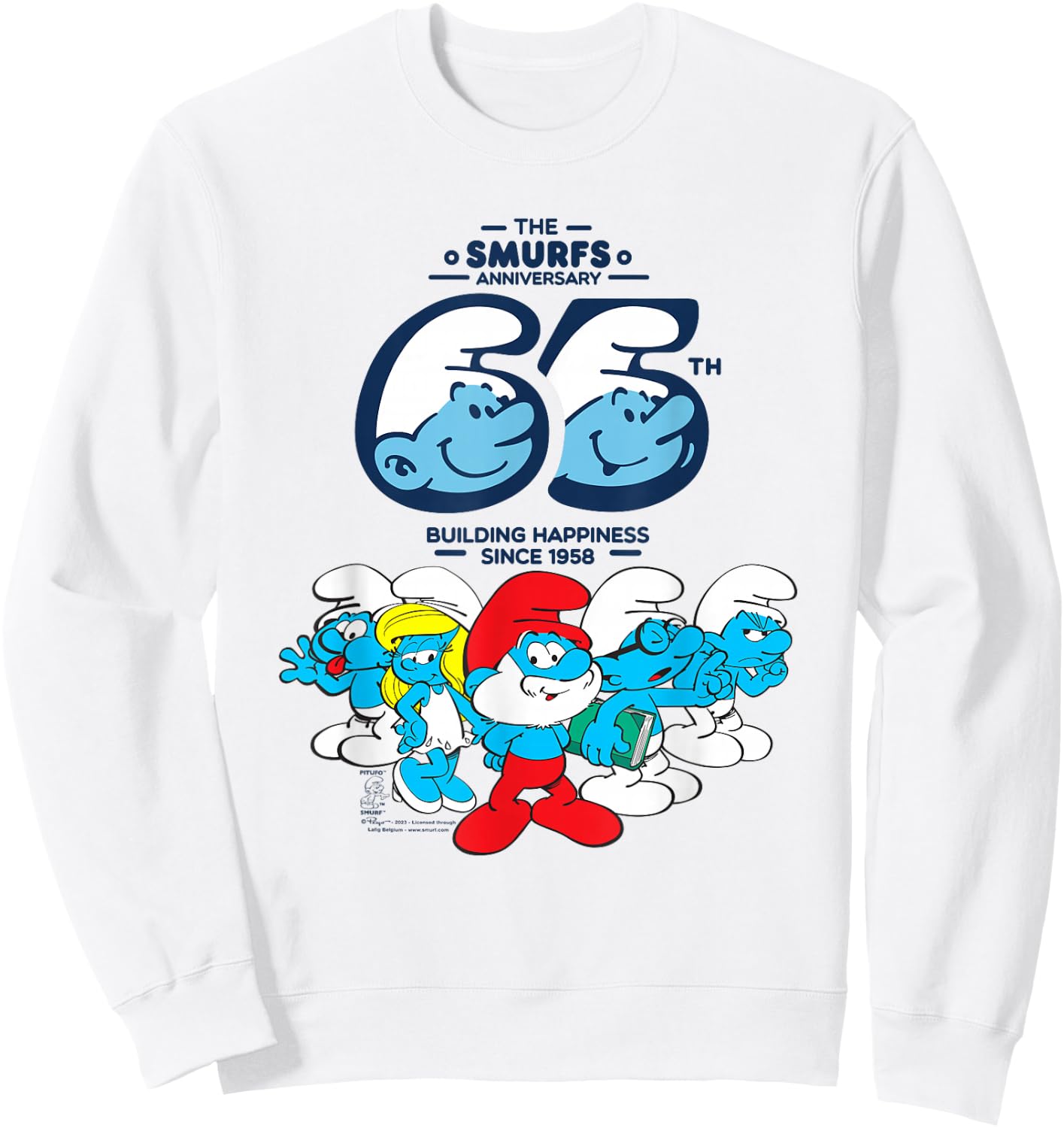 The Smurfs 65th Anniversary Group Sweatshirt - Sweatshirt | White