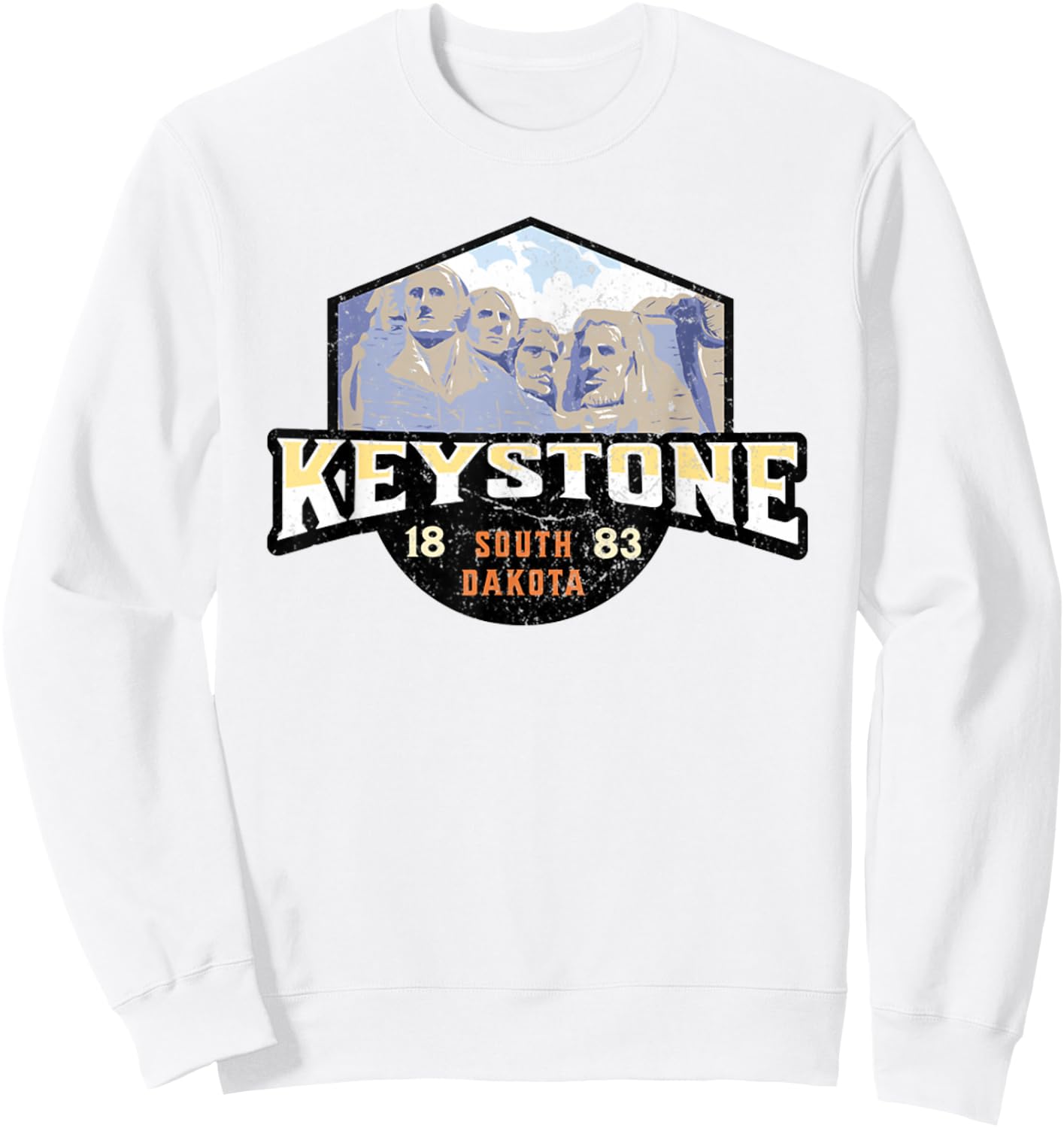Keystone South Dakota Est 1883 Mount Rushmore Sweatshirt - Sweatshirt | White