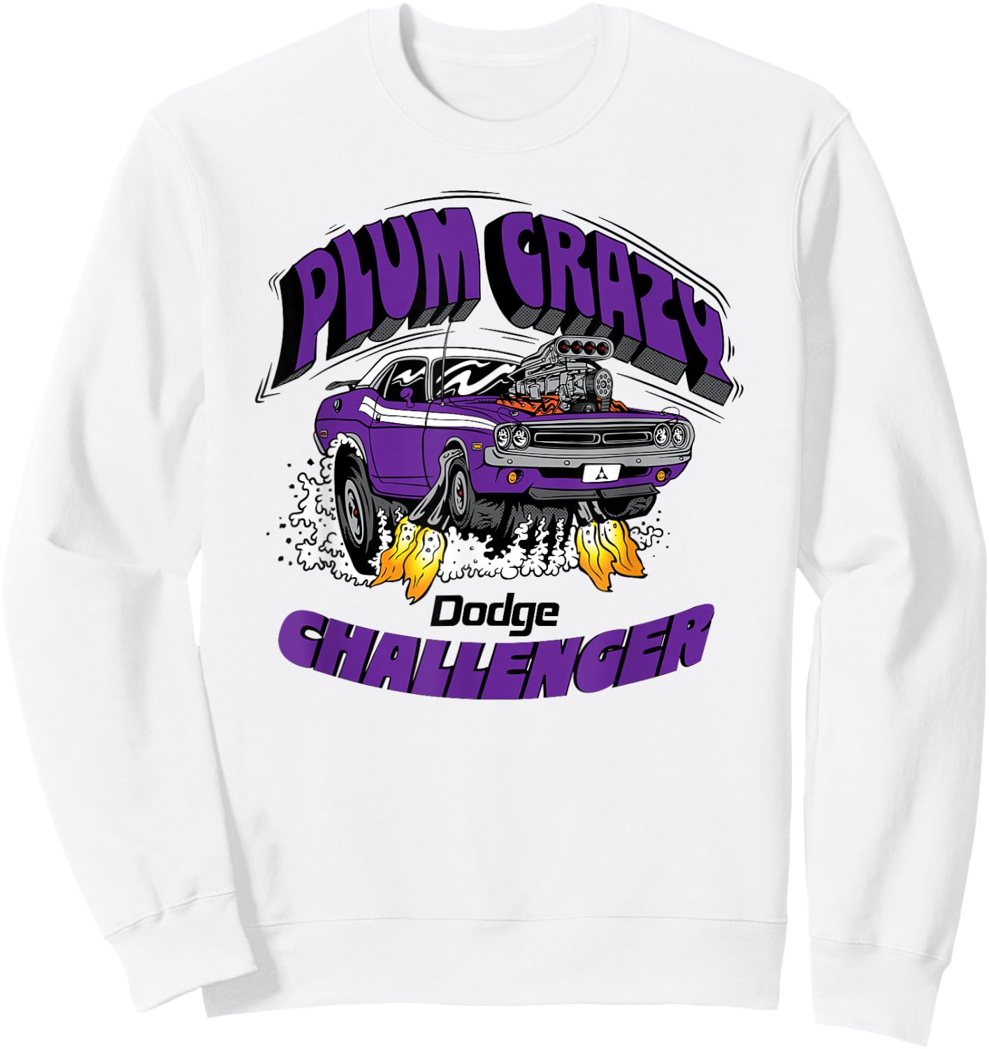 Dodge Challenger Plum Crazy, Last Call Sweatshirt - Sweatshirt | White