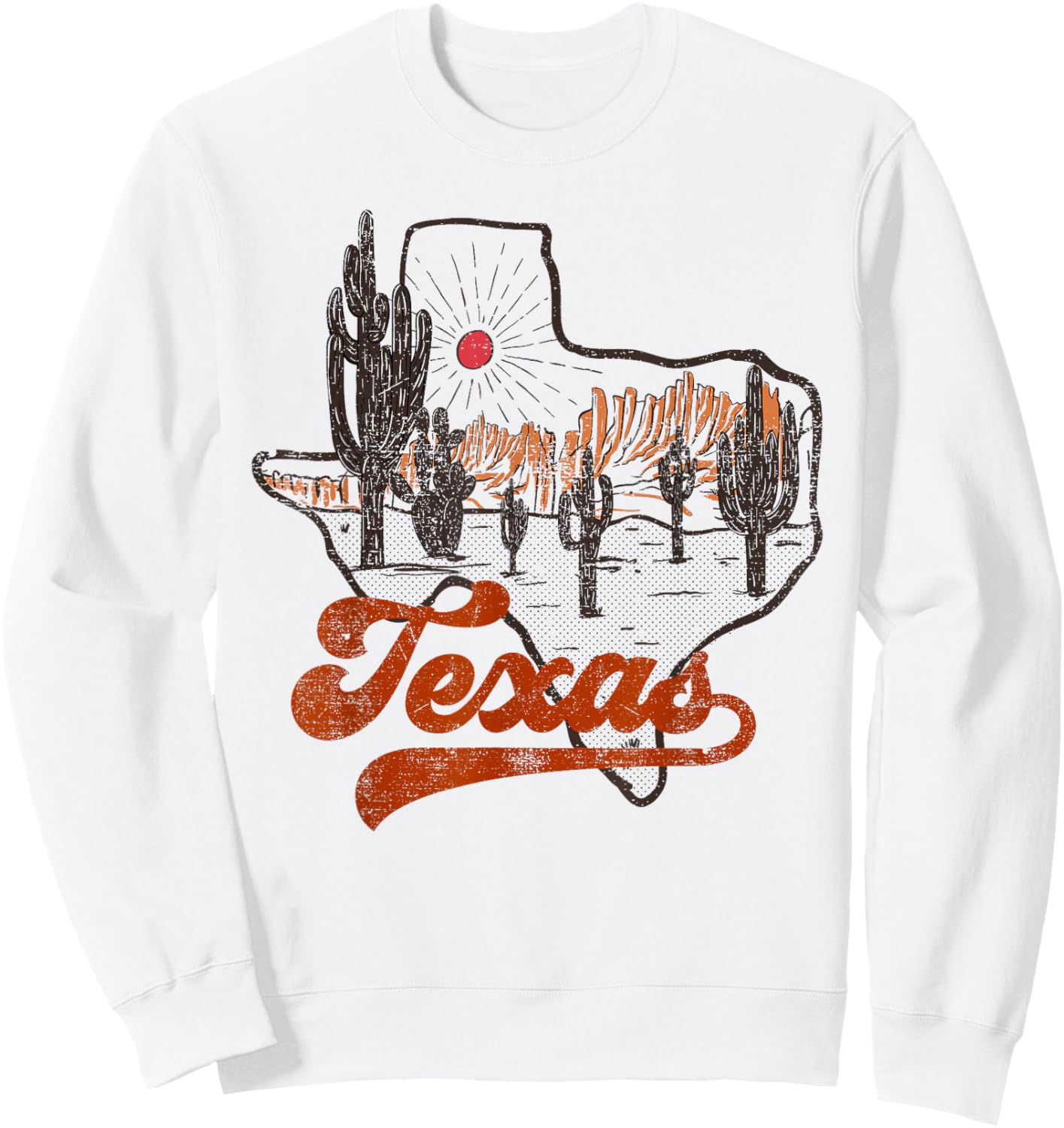 Retro Vintage Cactus Desert Western Country Texas Cowgirls Sweatshirt - Sweatshirt | White