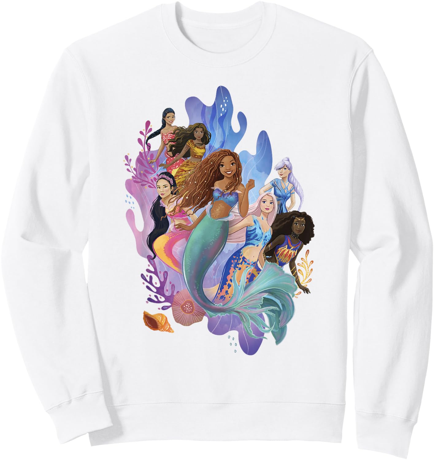 Disney The Little Mermaid Ariel & Sisters Group Shot Sweatshirt - Sweatshirt | White