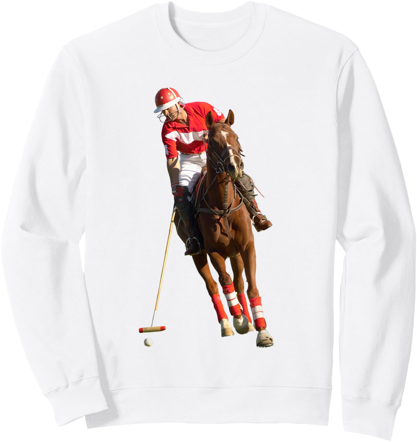 Leisure Riding Horse Polo Horse Polo Sweatshirt - Sweatshirt | White